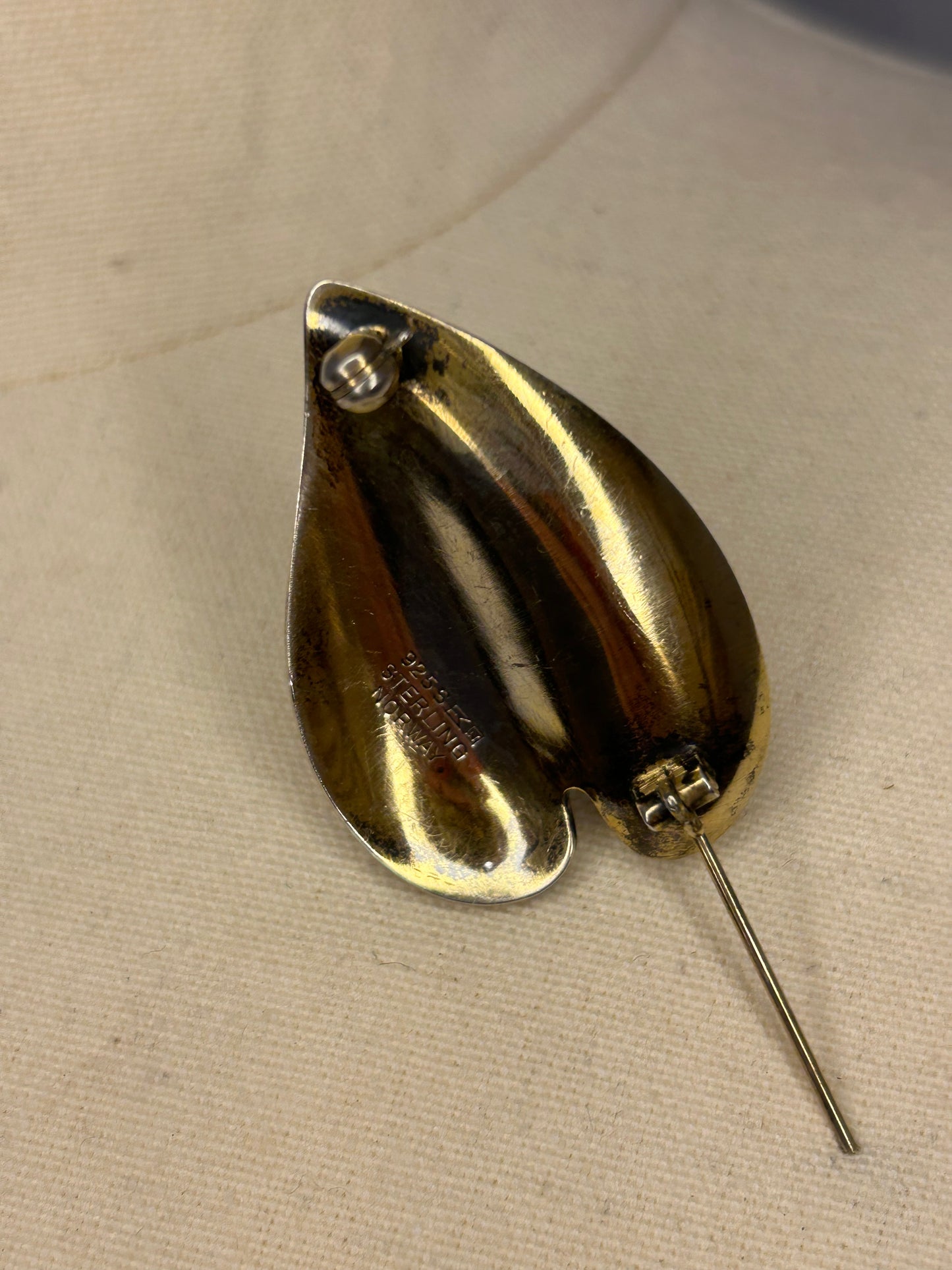 Norwegian Silver Leaf Brooch