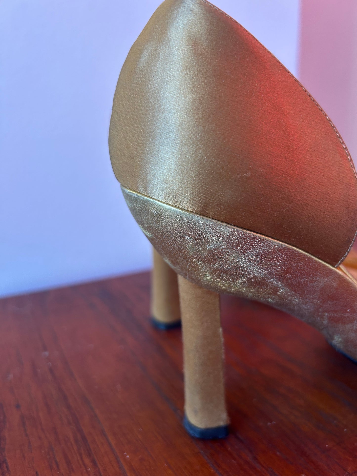 90s Prada Gold Heels