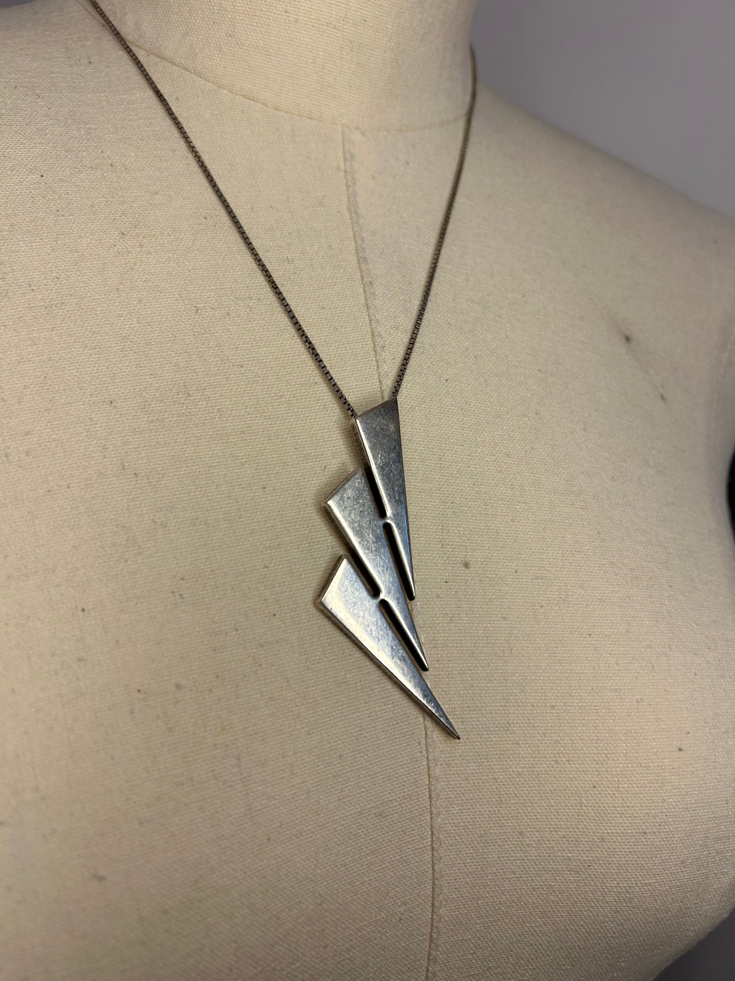 Silver Lightning Bolt Necklace