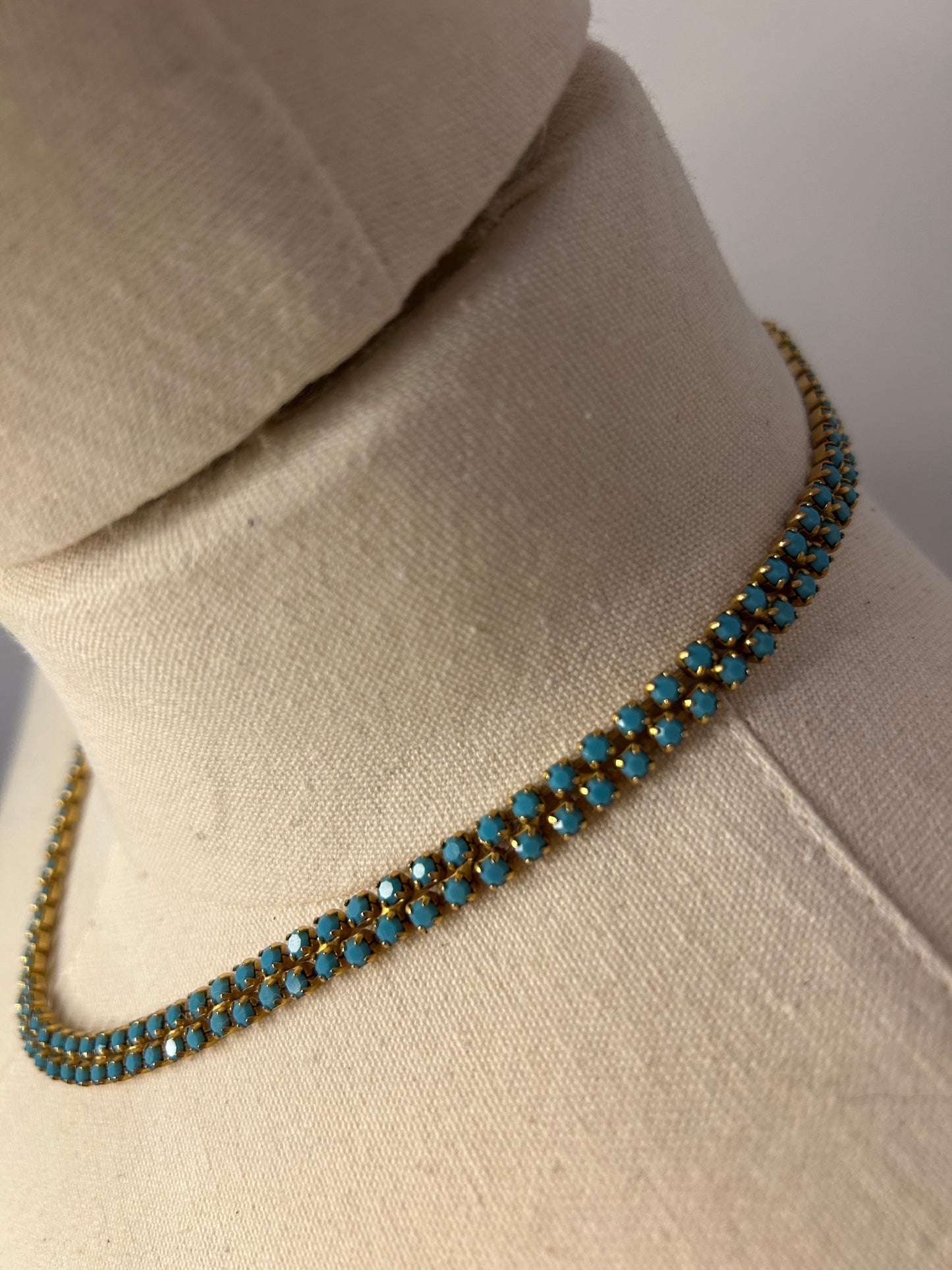 Turquoise Diamanté necklace