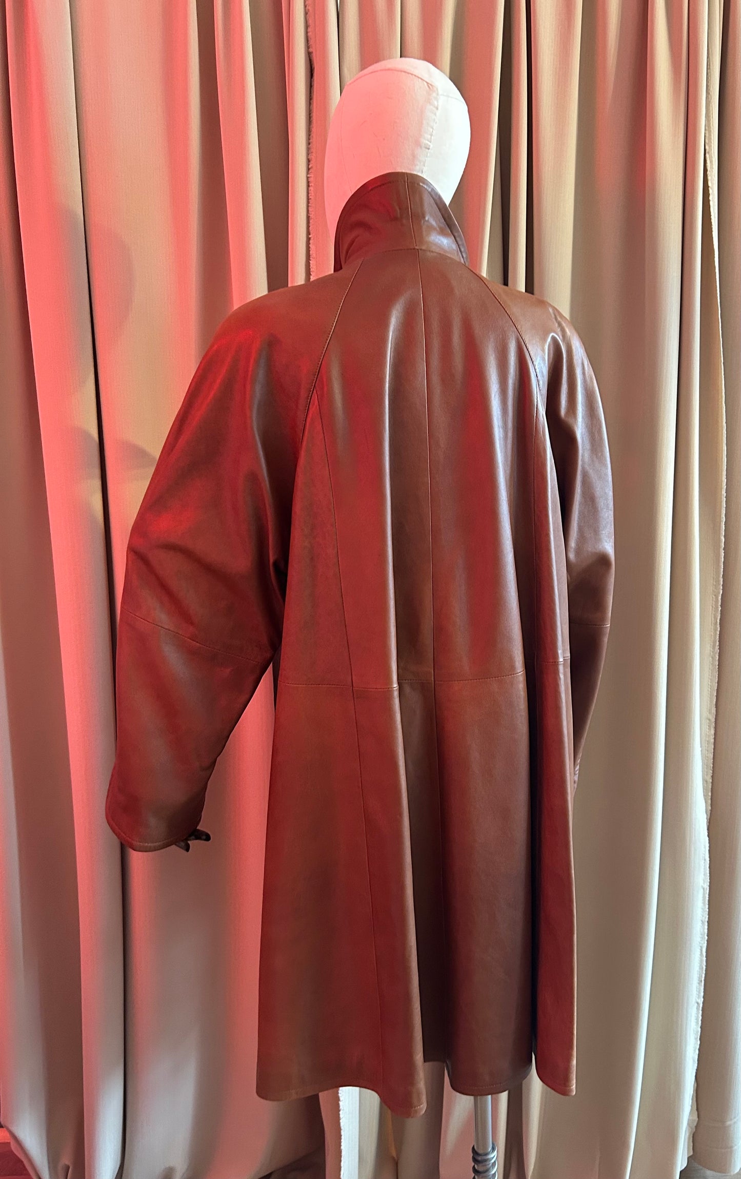 Italian Leather Swing Coat