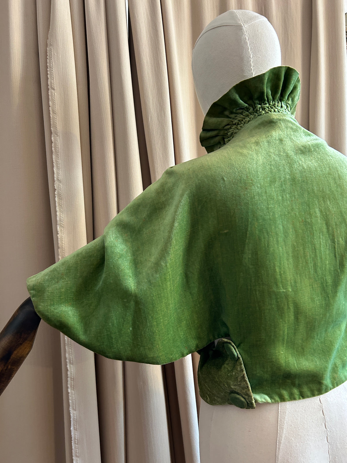 Ruffle Neck Velvet Cape