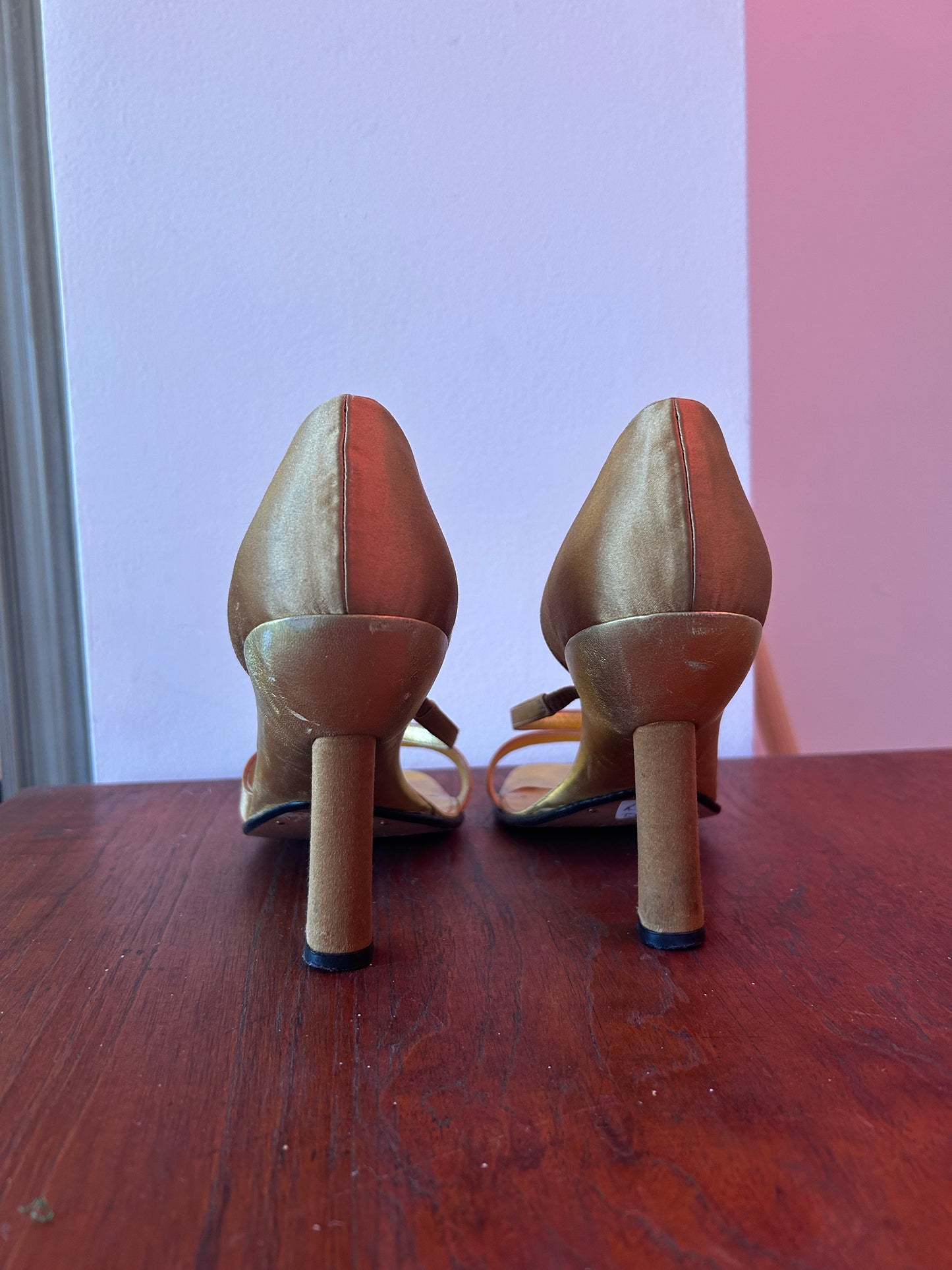 90s Prada Gold Heels