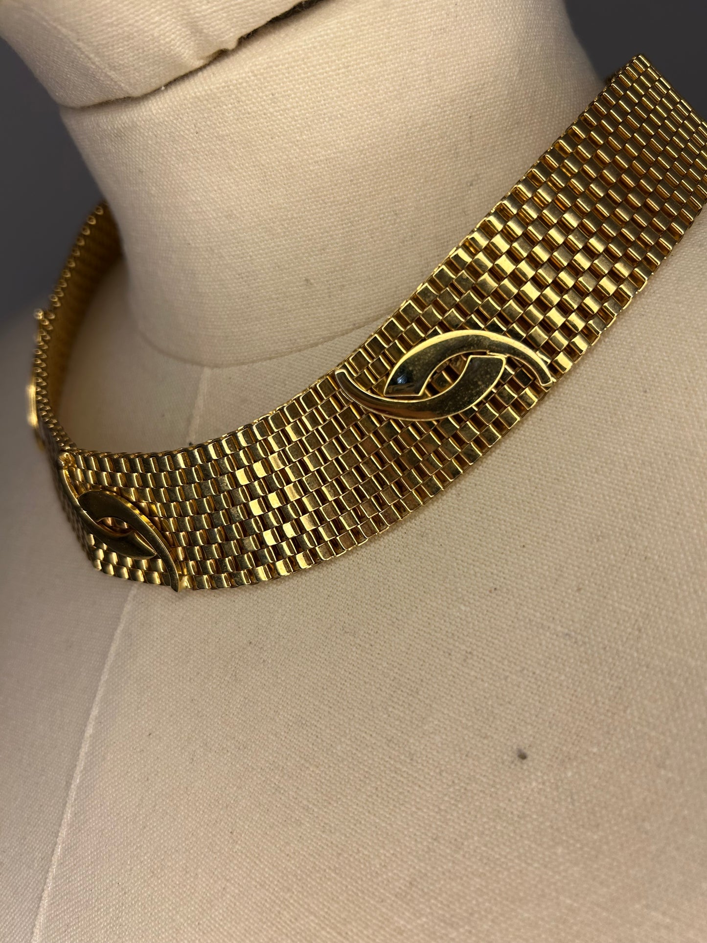 Gold Tone Linked Necklace