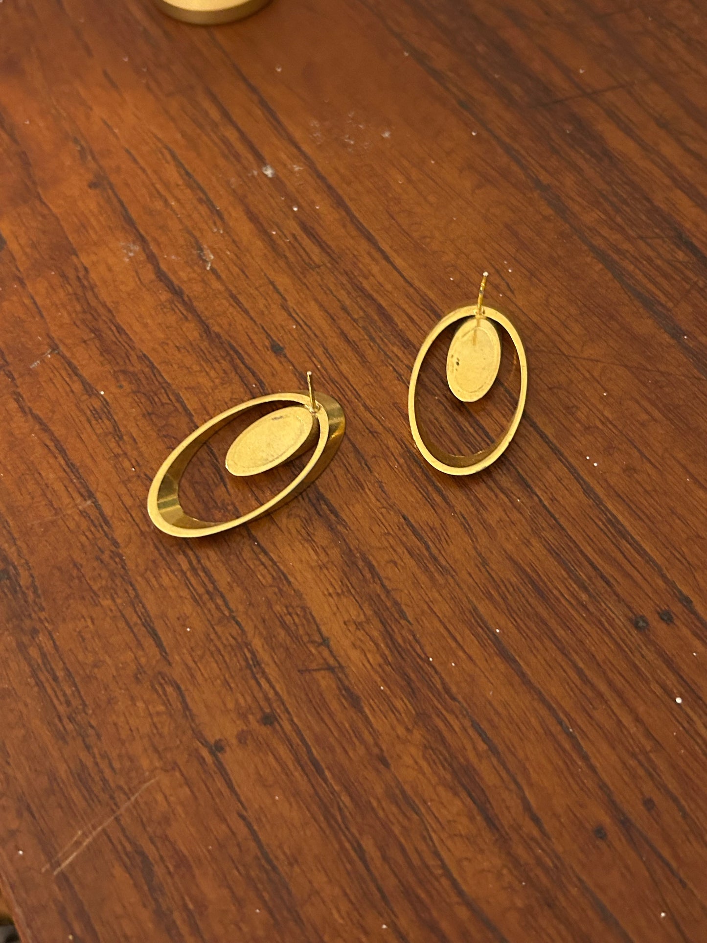 Red Snakeskin oval Earrings