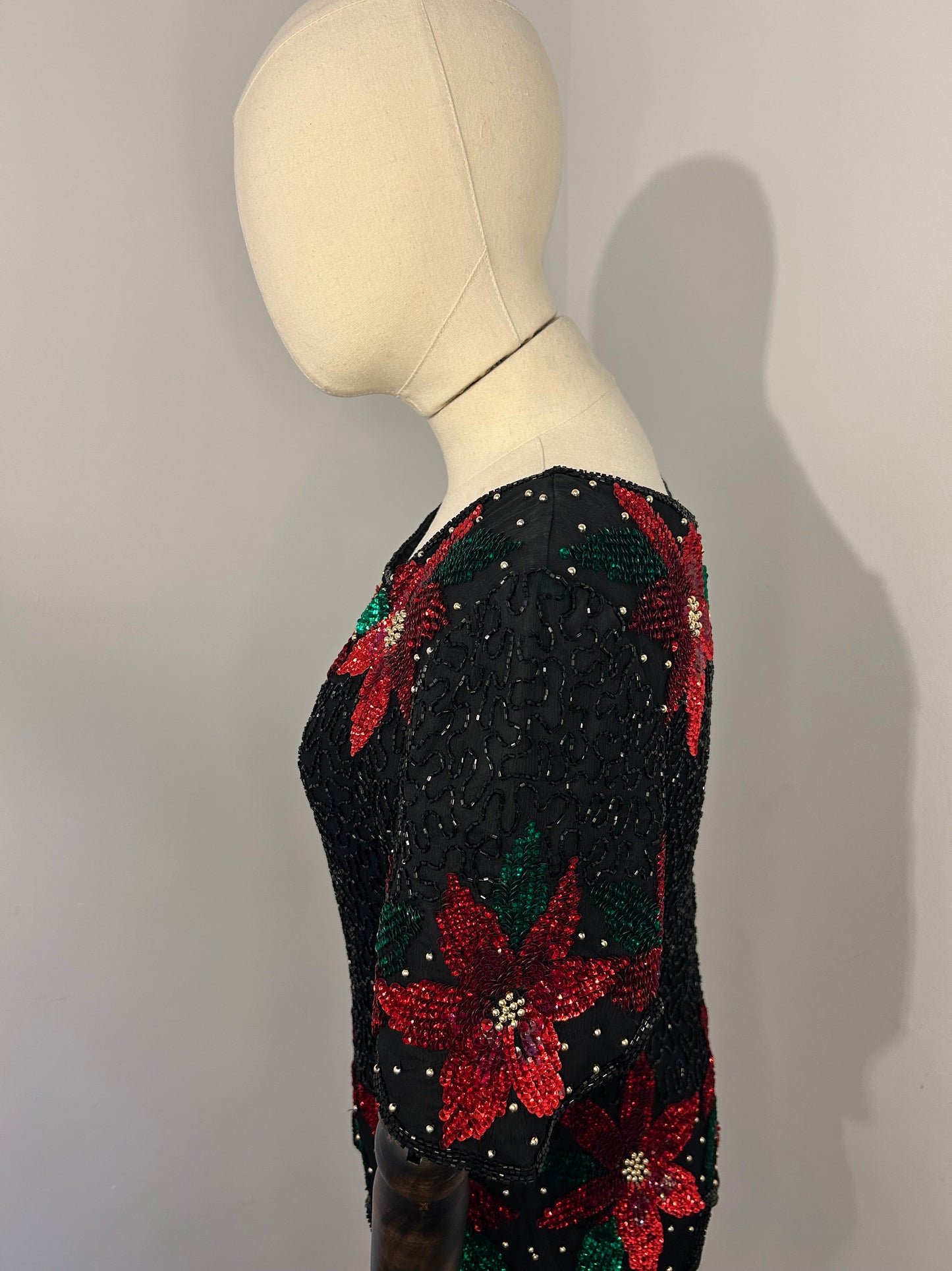 Sequin Poinsettia top