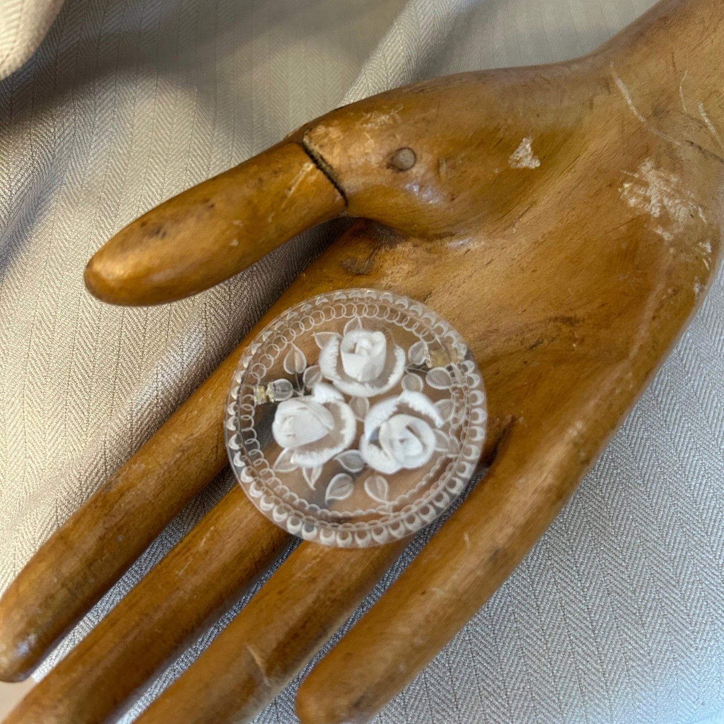 Lucite Rose Brooch
