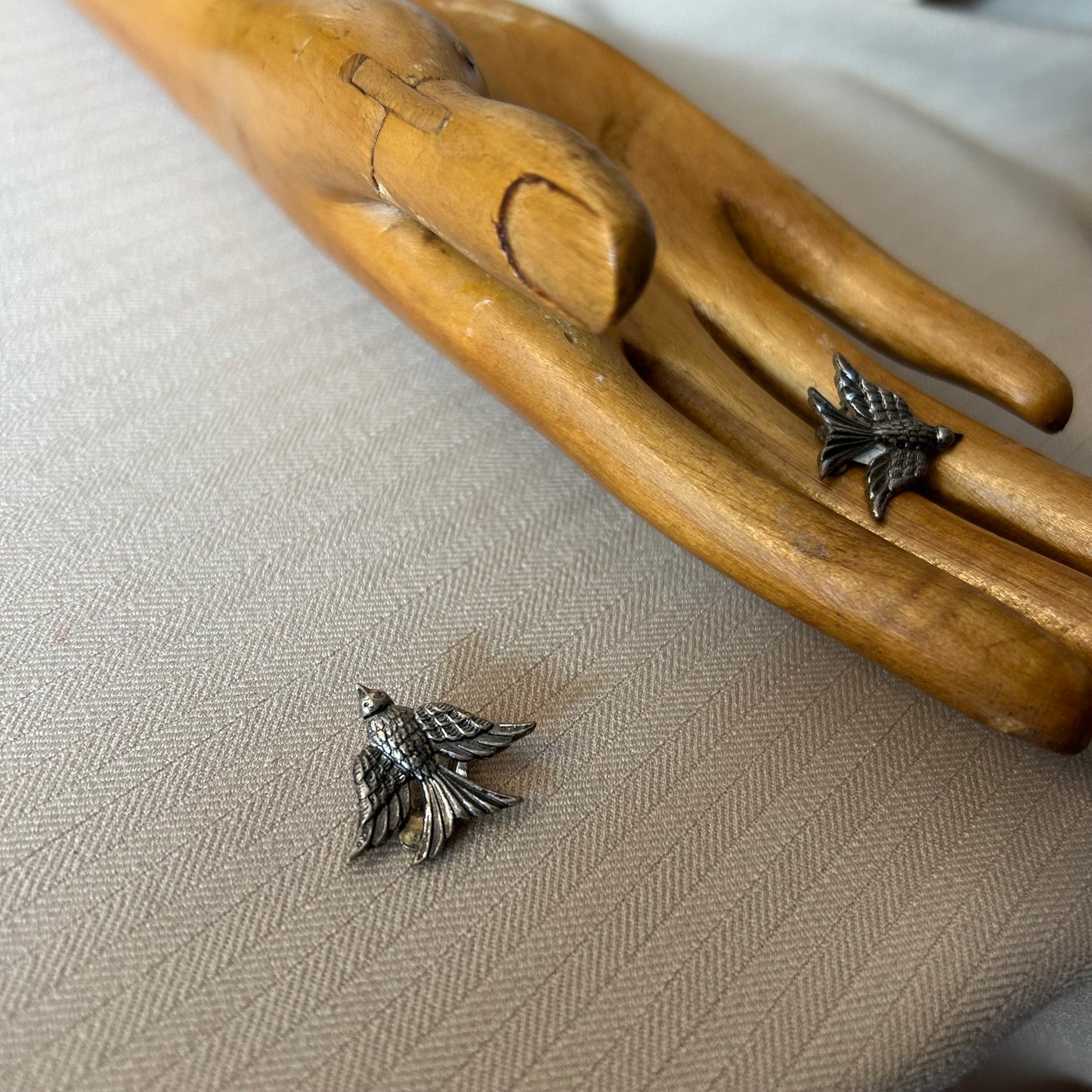 Silver Tone Swallows Clip Ons