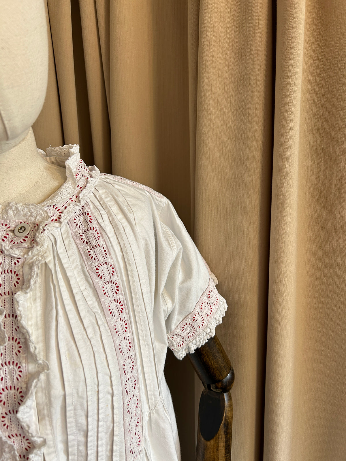French Nightgown with Red Banding