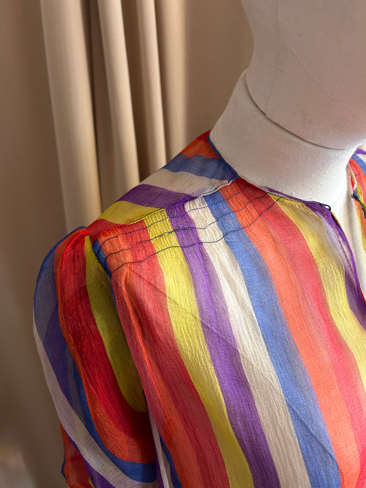 30s Rainbow Sheer Silk Chiffon