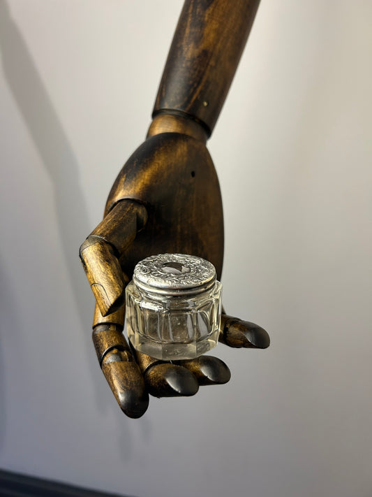 Crystal Pot With Silver Lid