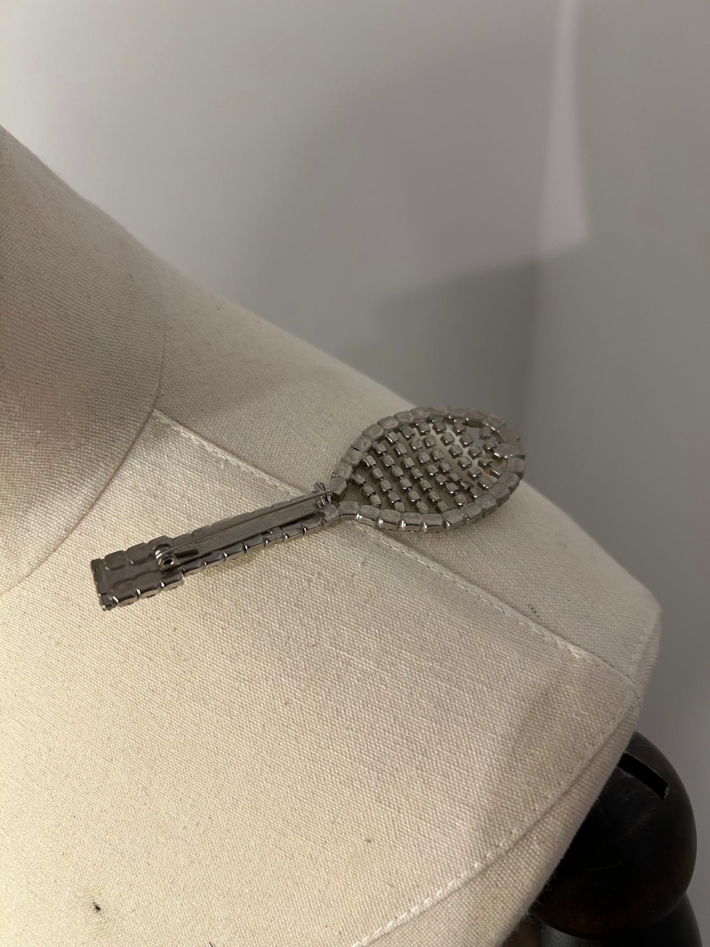Tennis Racket Diamanté brooch