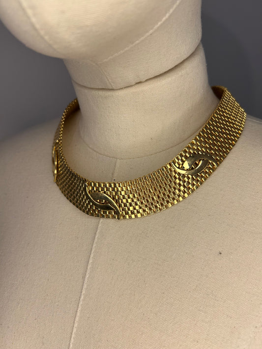 Gold Tone Linked Necklace