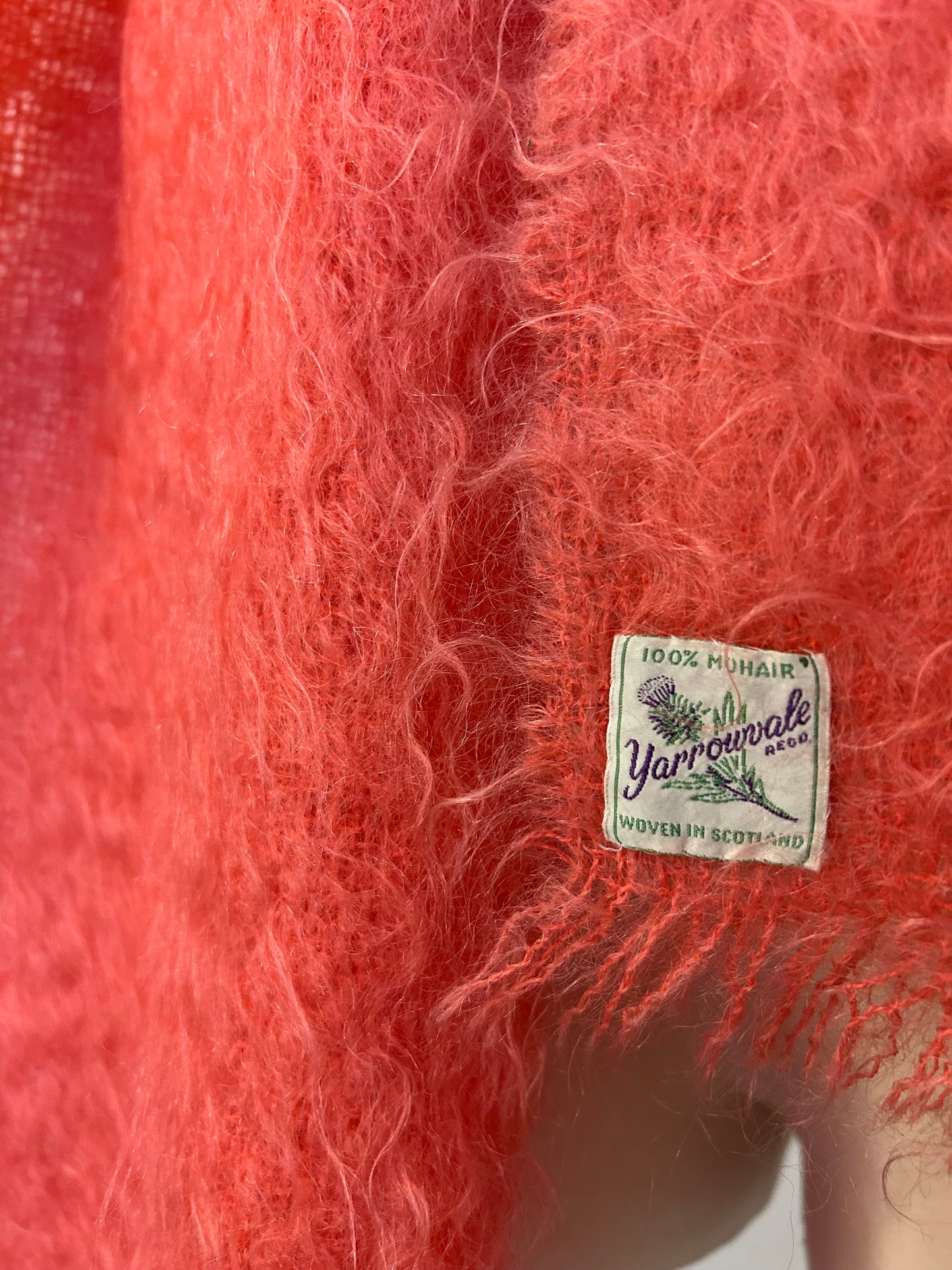 Coral Mohair Scarf