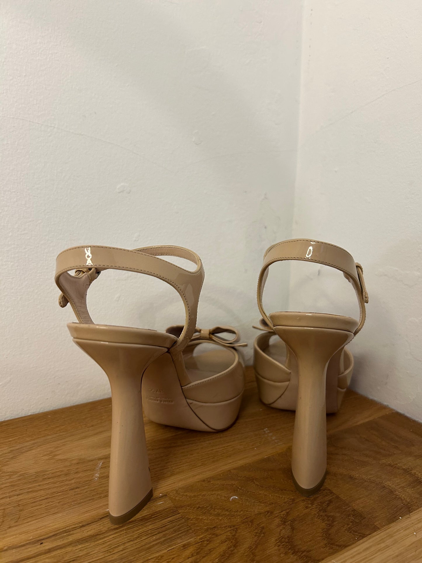 Miu Miu Patent Nude Platform Heels