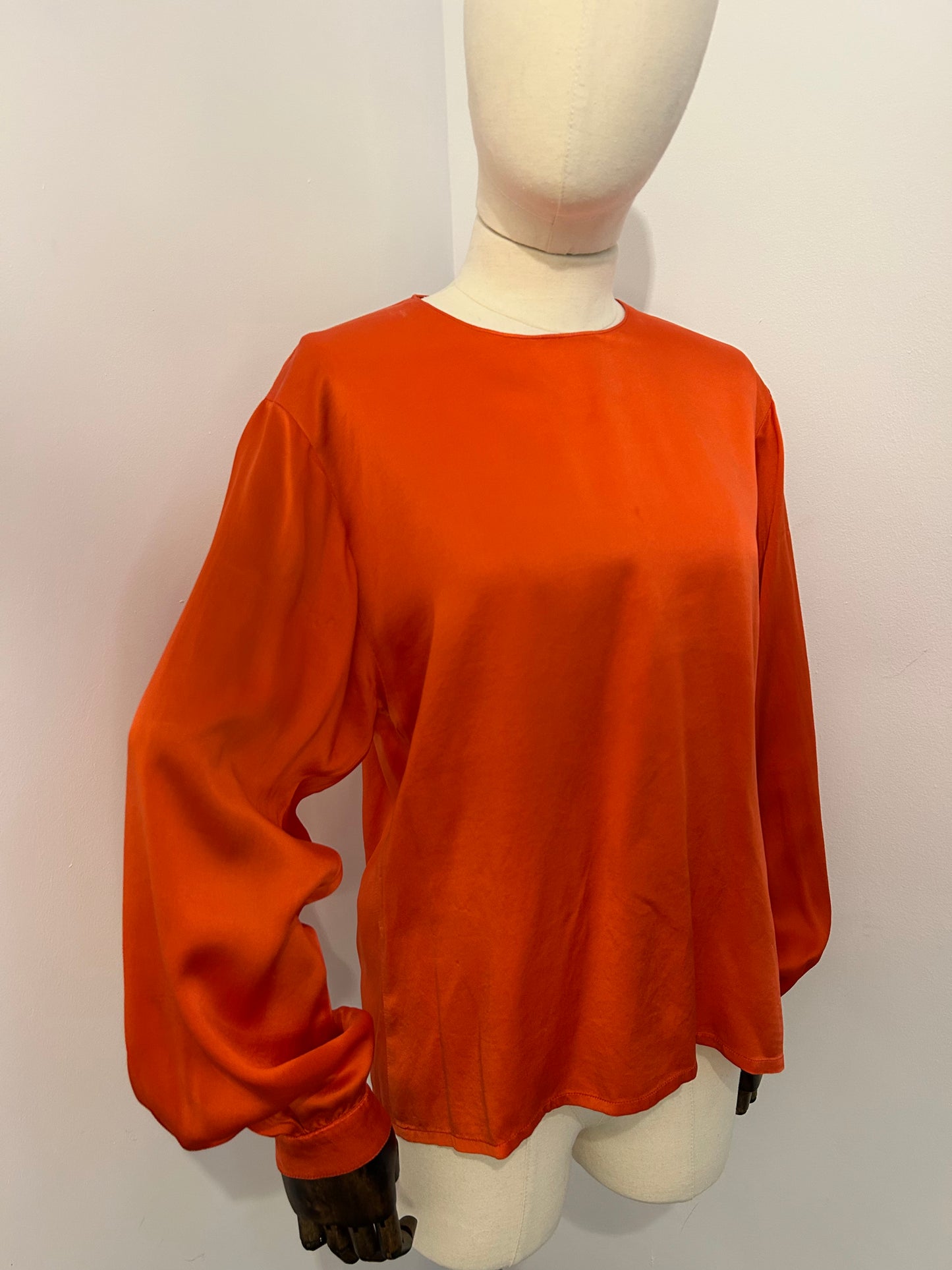 Tomato Silk Blouse