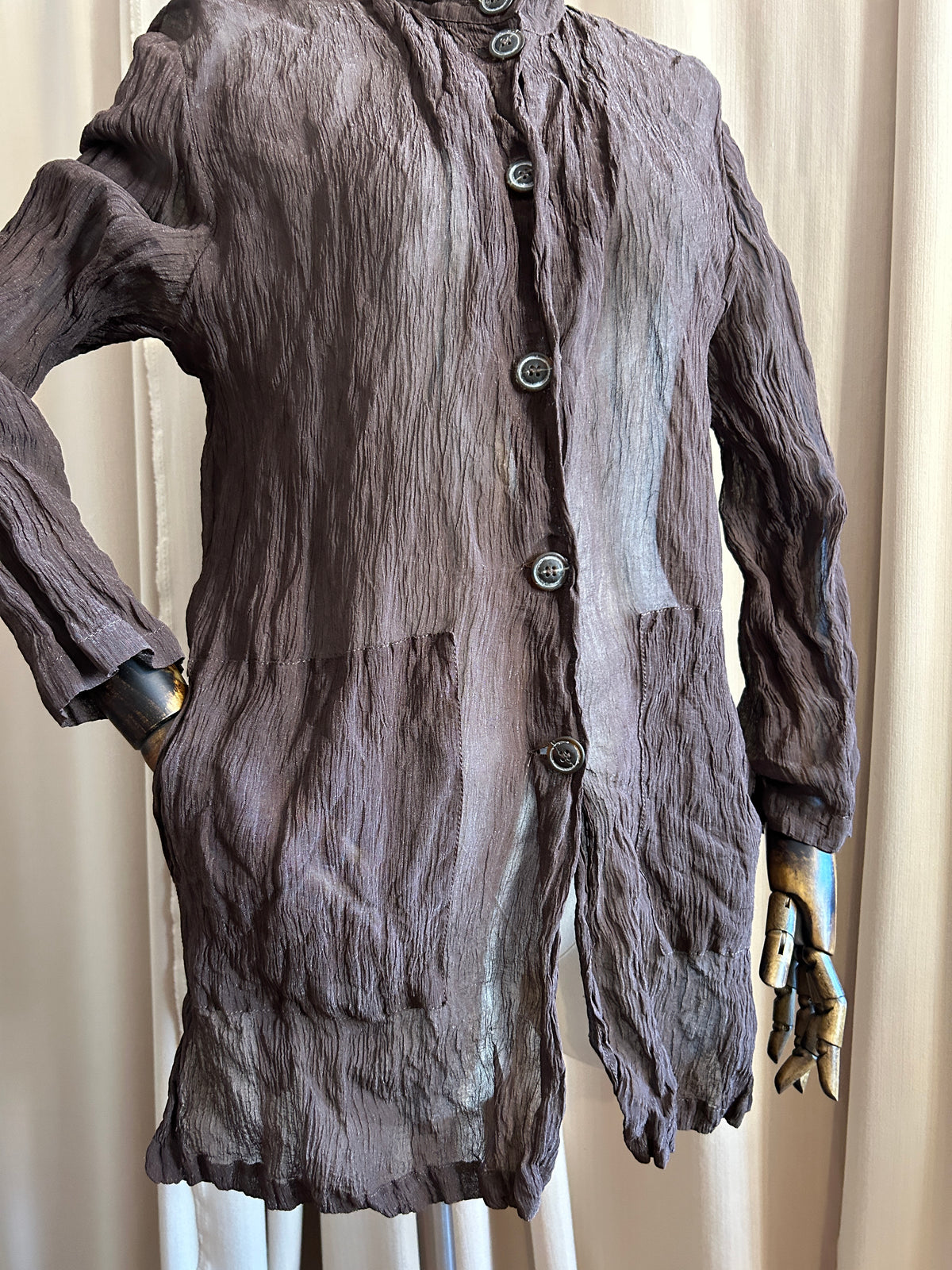 Brown Crinkle Shirt