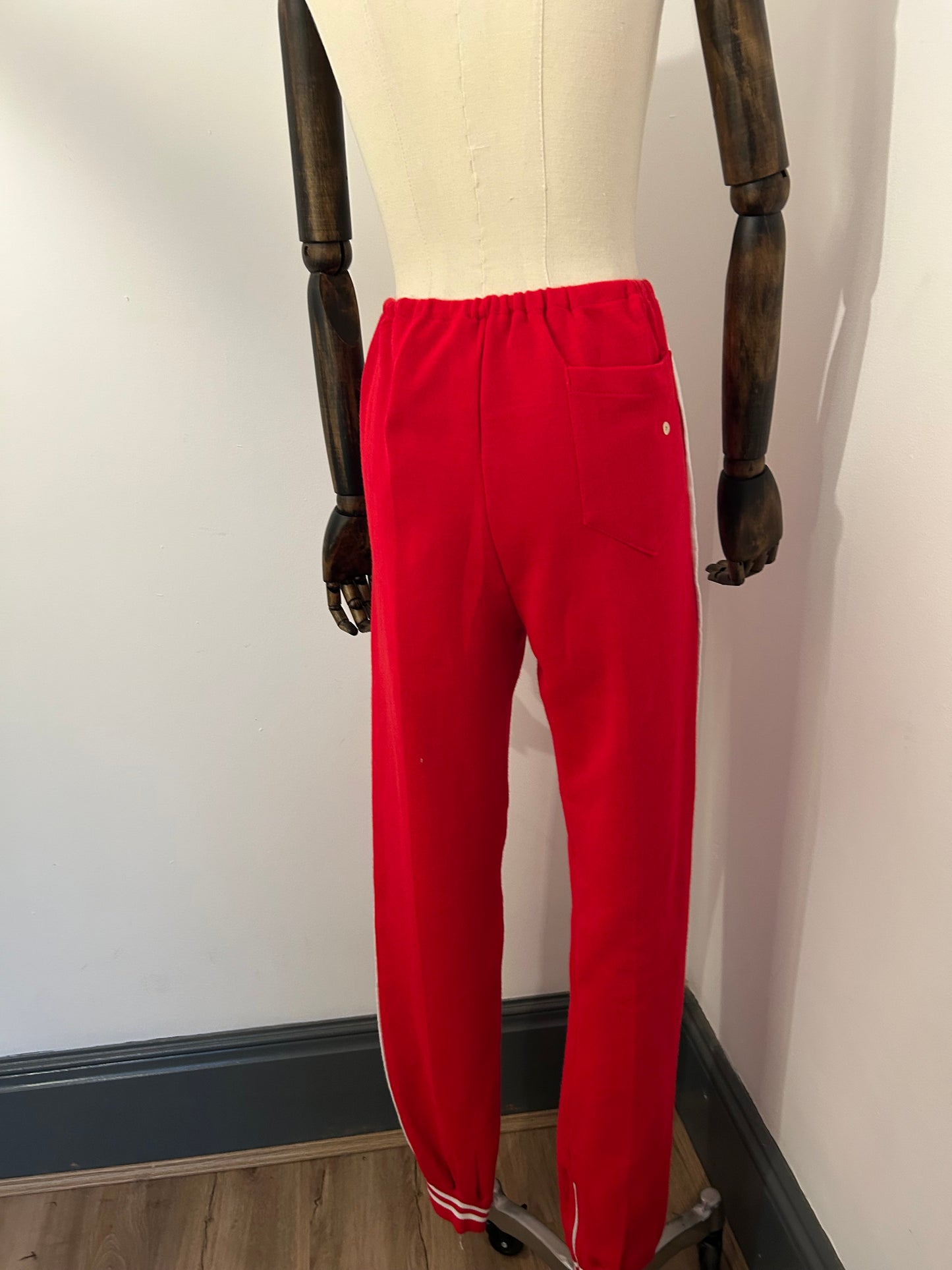 Red and White Tracksuit Bottoms
