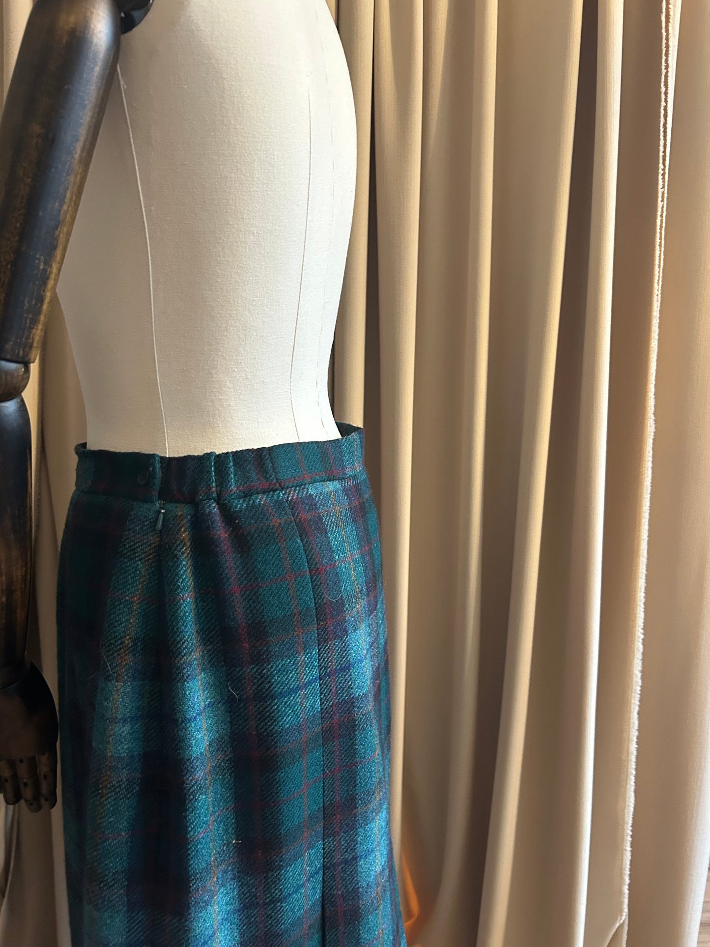 Tartan Wool Box Pleat Skirt