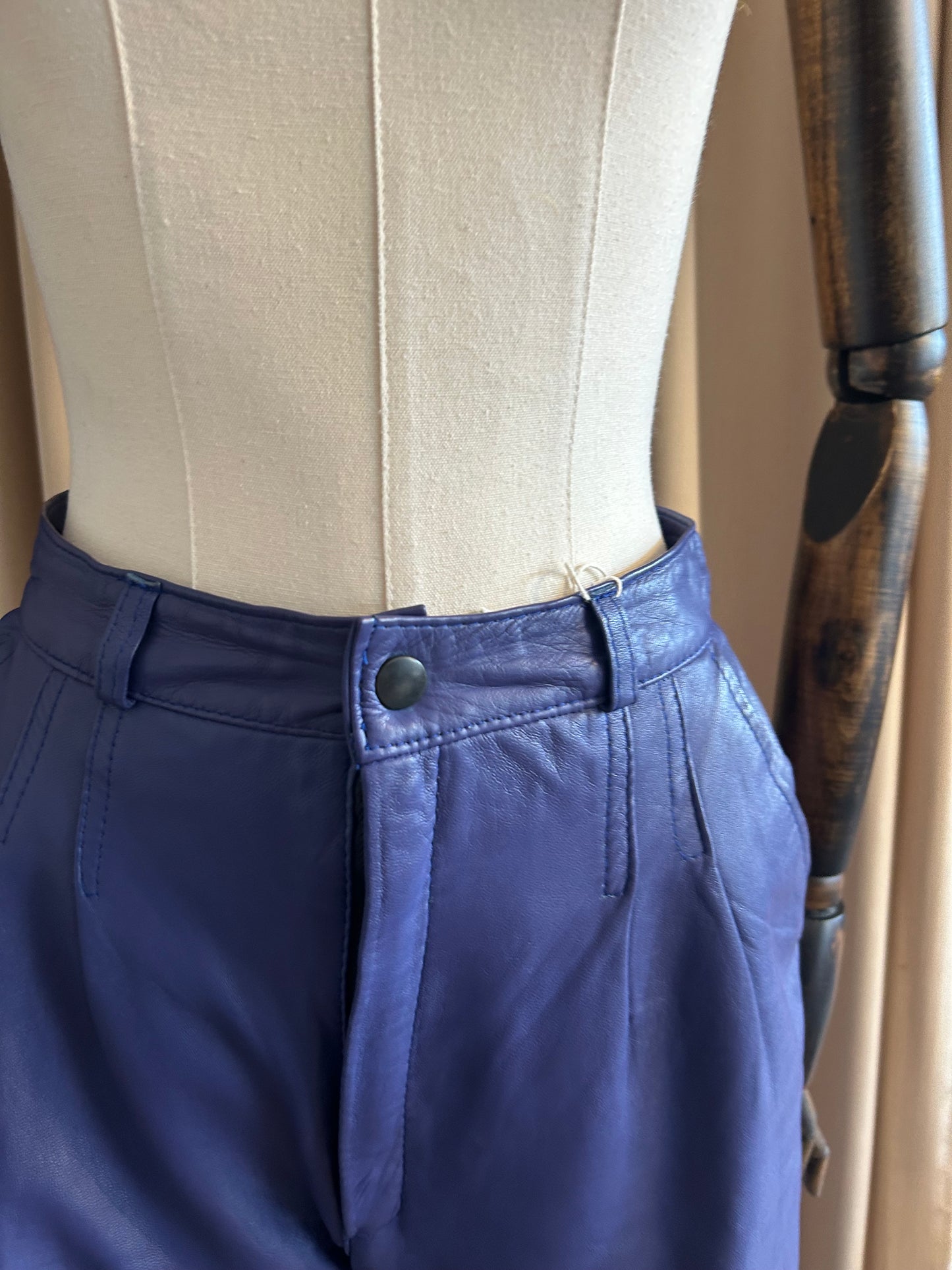 Purple Leather Trousers