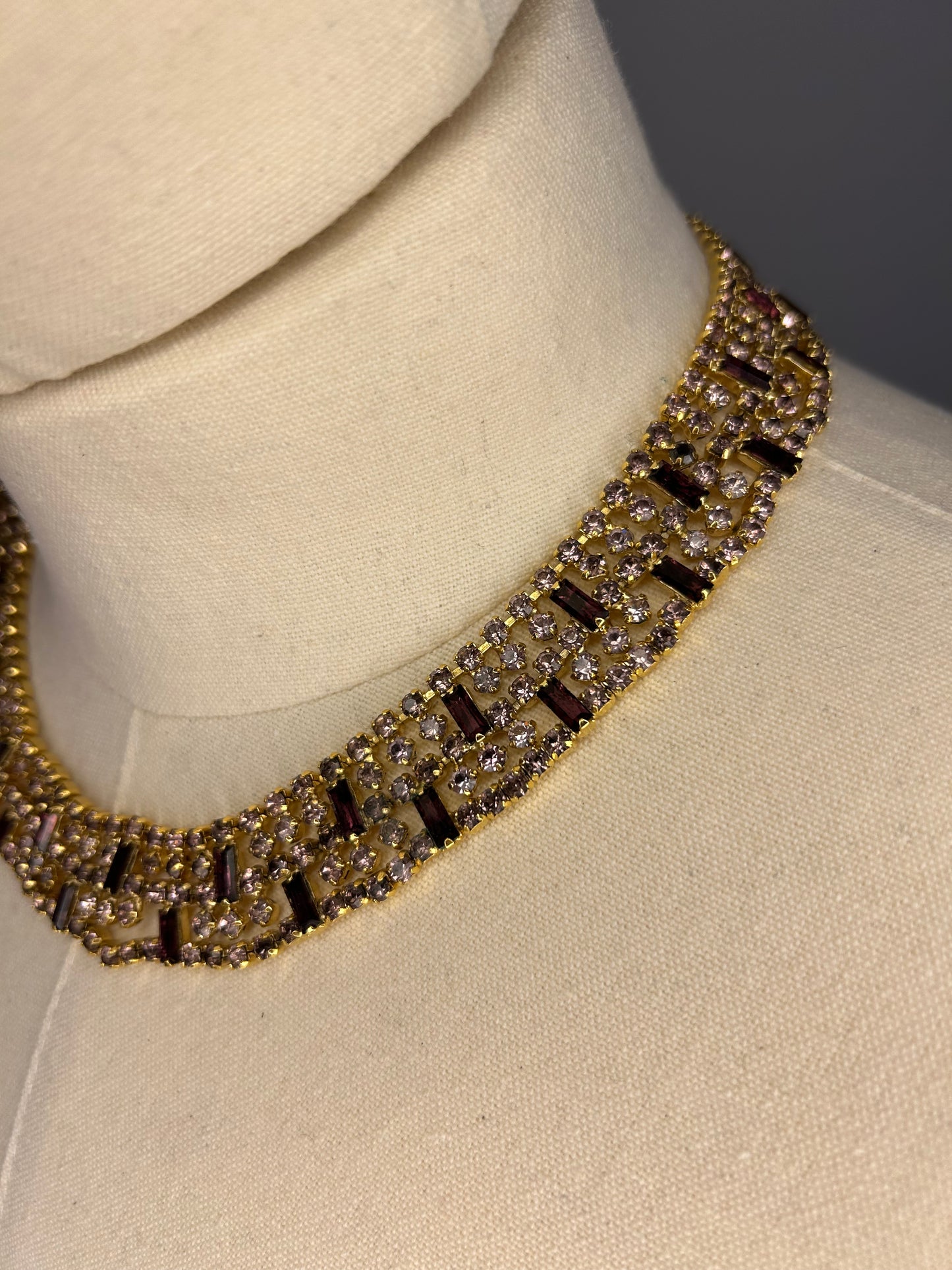 Purple Rhinestone Necklace