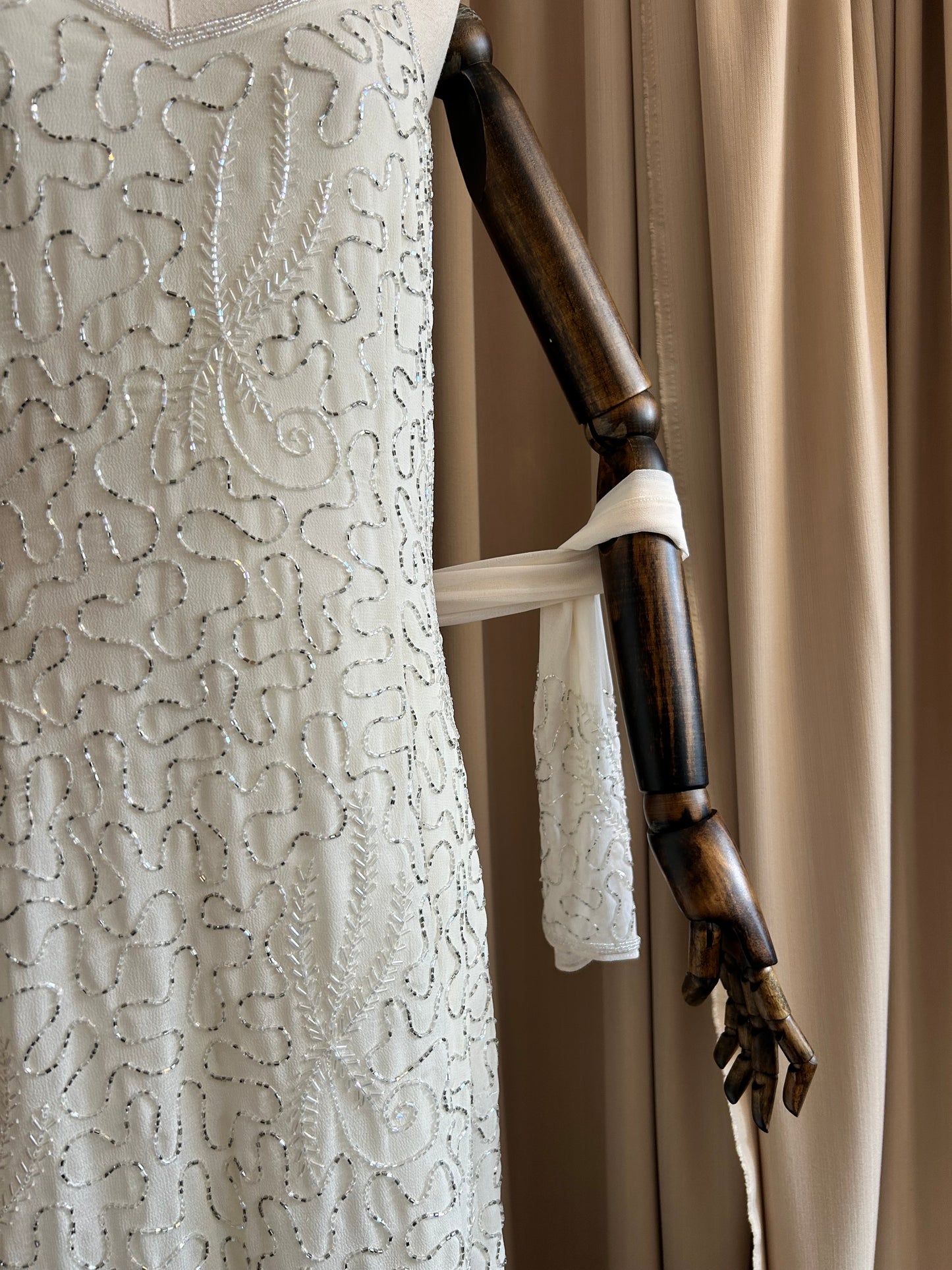 Beaded Bridal Shift Dress