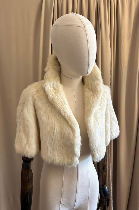Cream Rabbit Fur Capelet