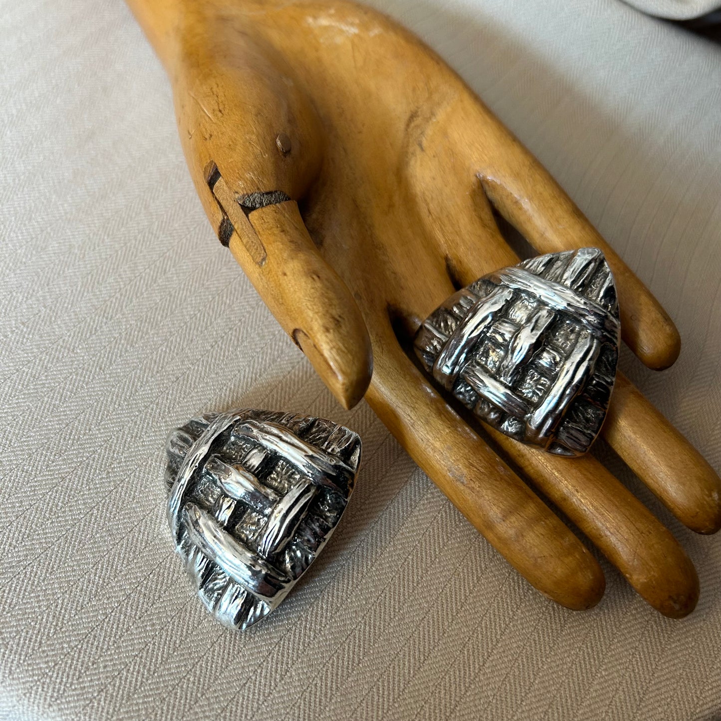 Silver Tone Lattice Clip Ons