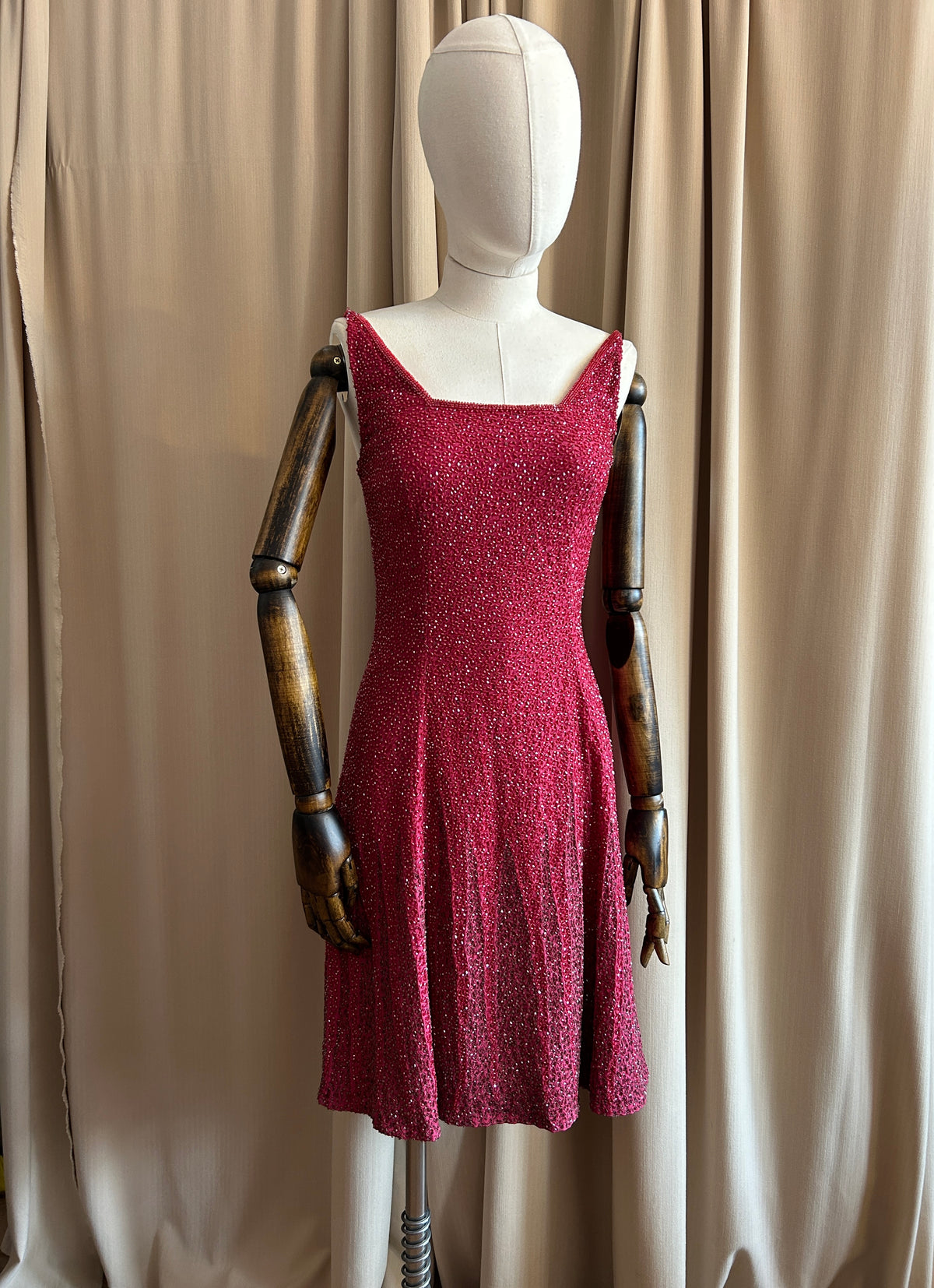 Burgundy Beaded Mini