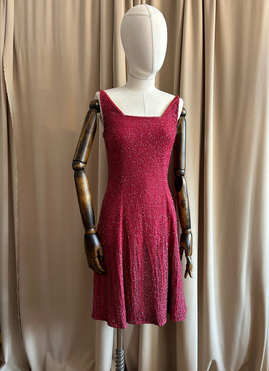 Burgundy Beaded Mini
