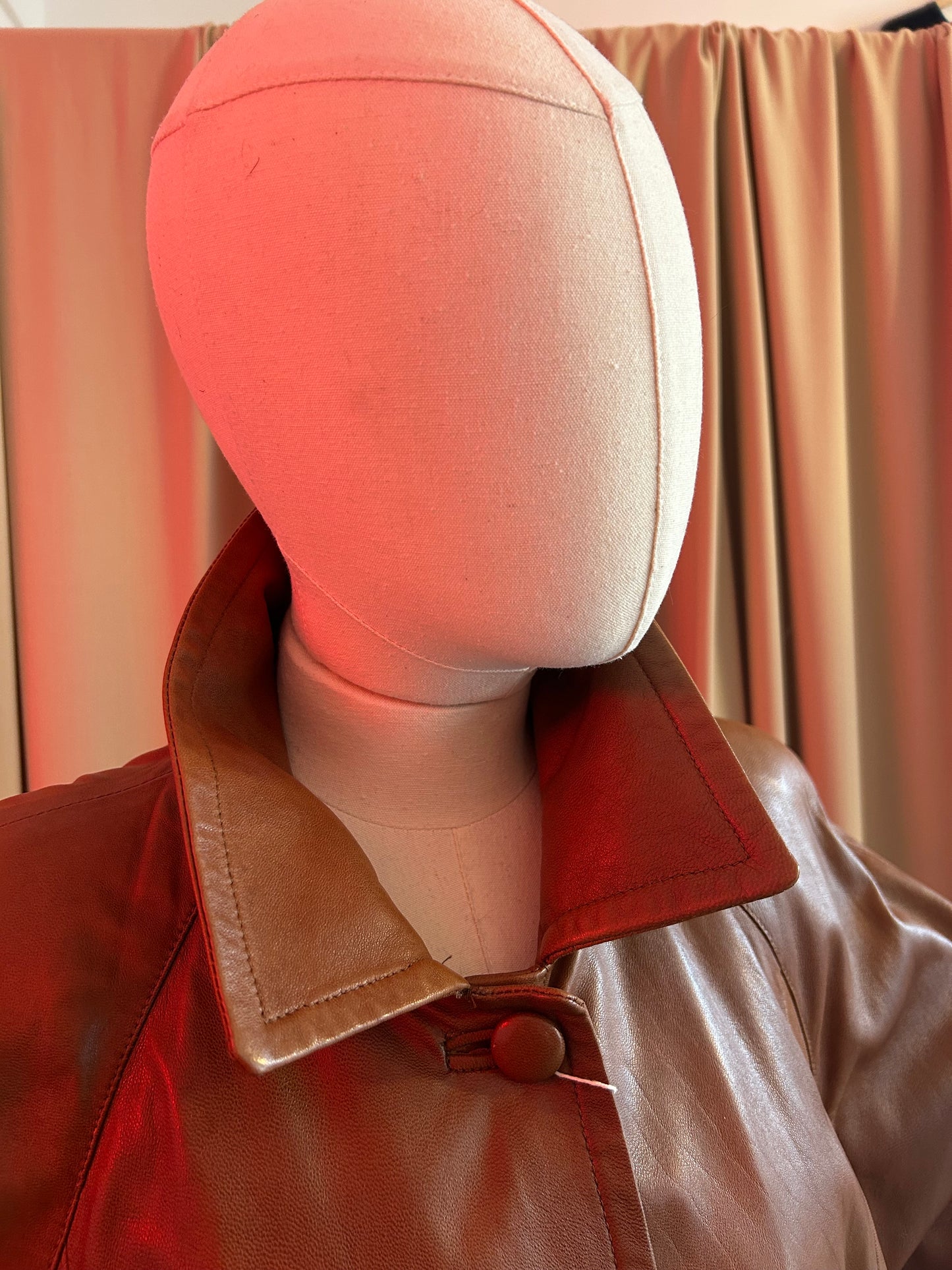 Italian Leather Swing Coat