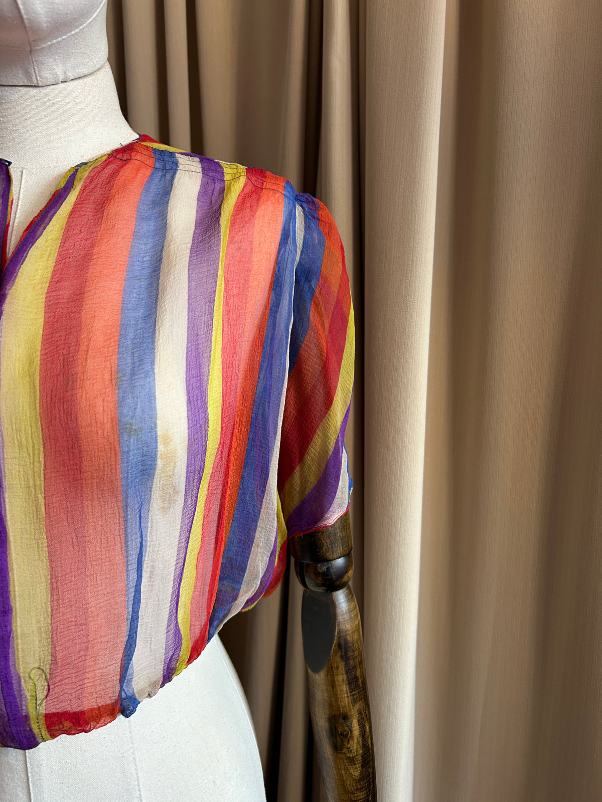 30s Rainbow Sheer Silk Chiffon