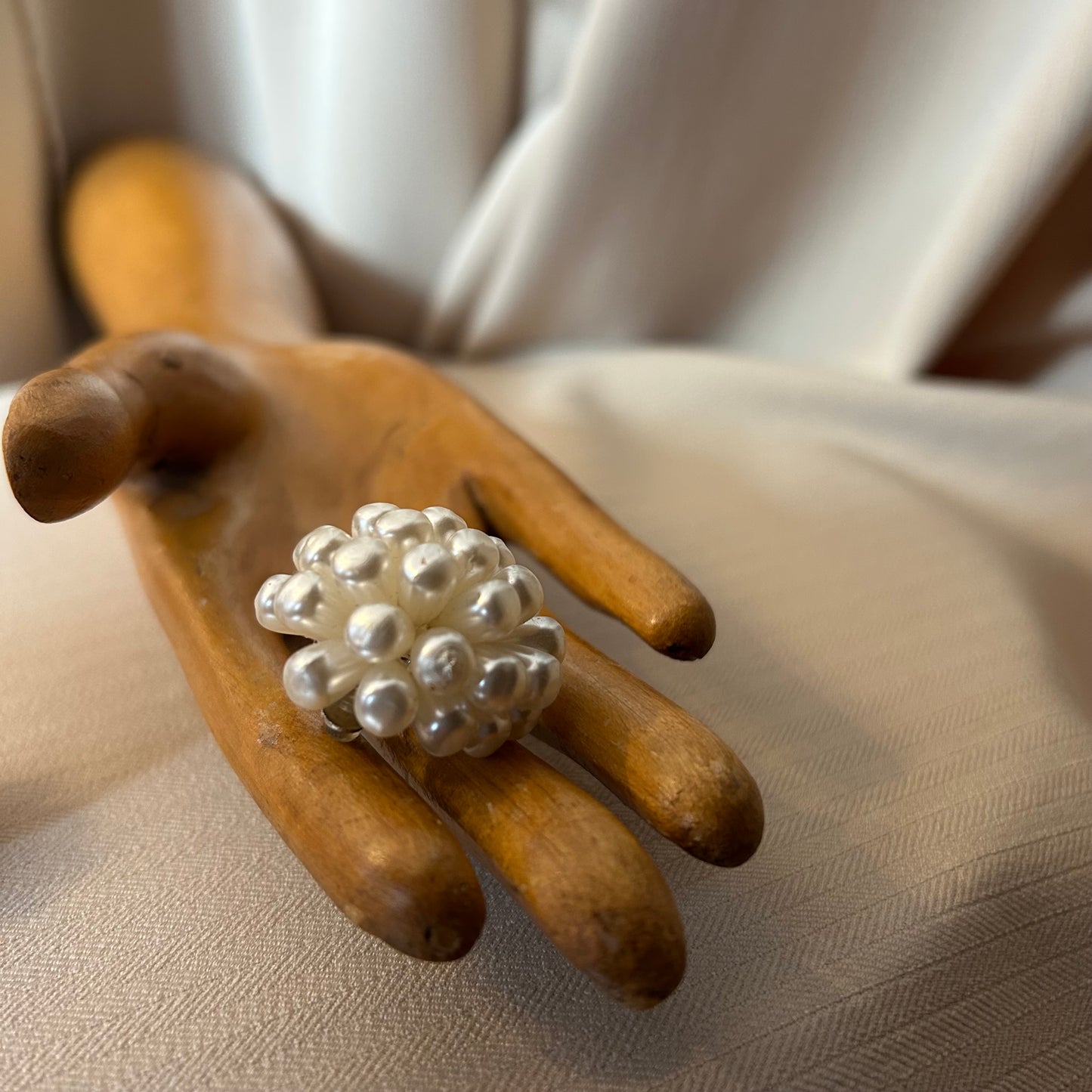 White Pearl Cluster Clip Ons