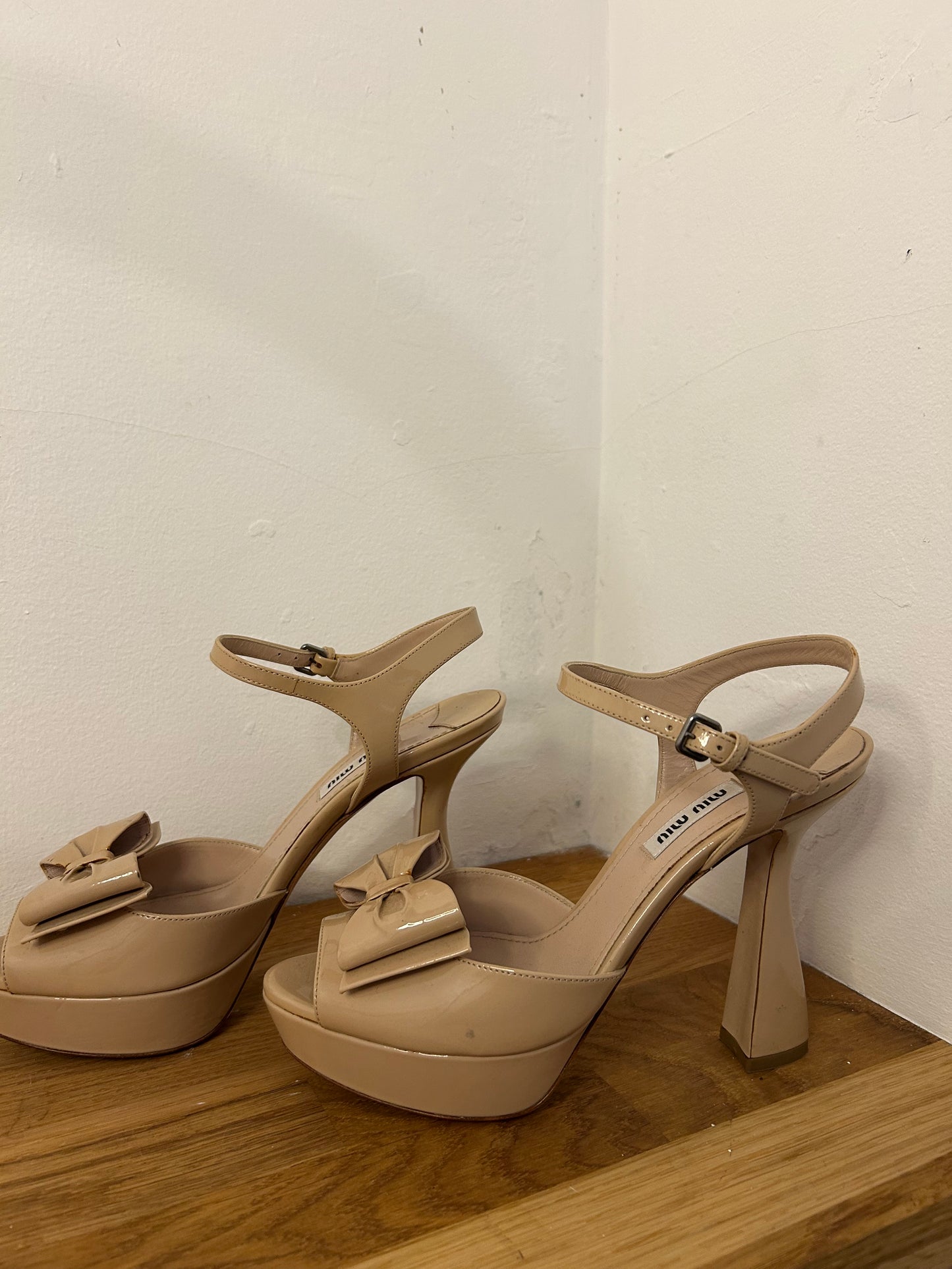Miu Miu Patent Nude Platform Heels