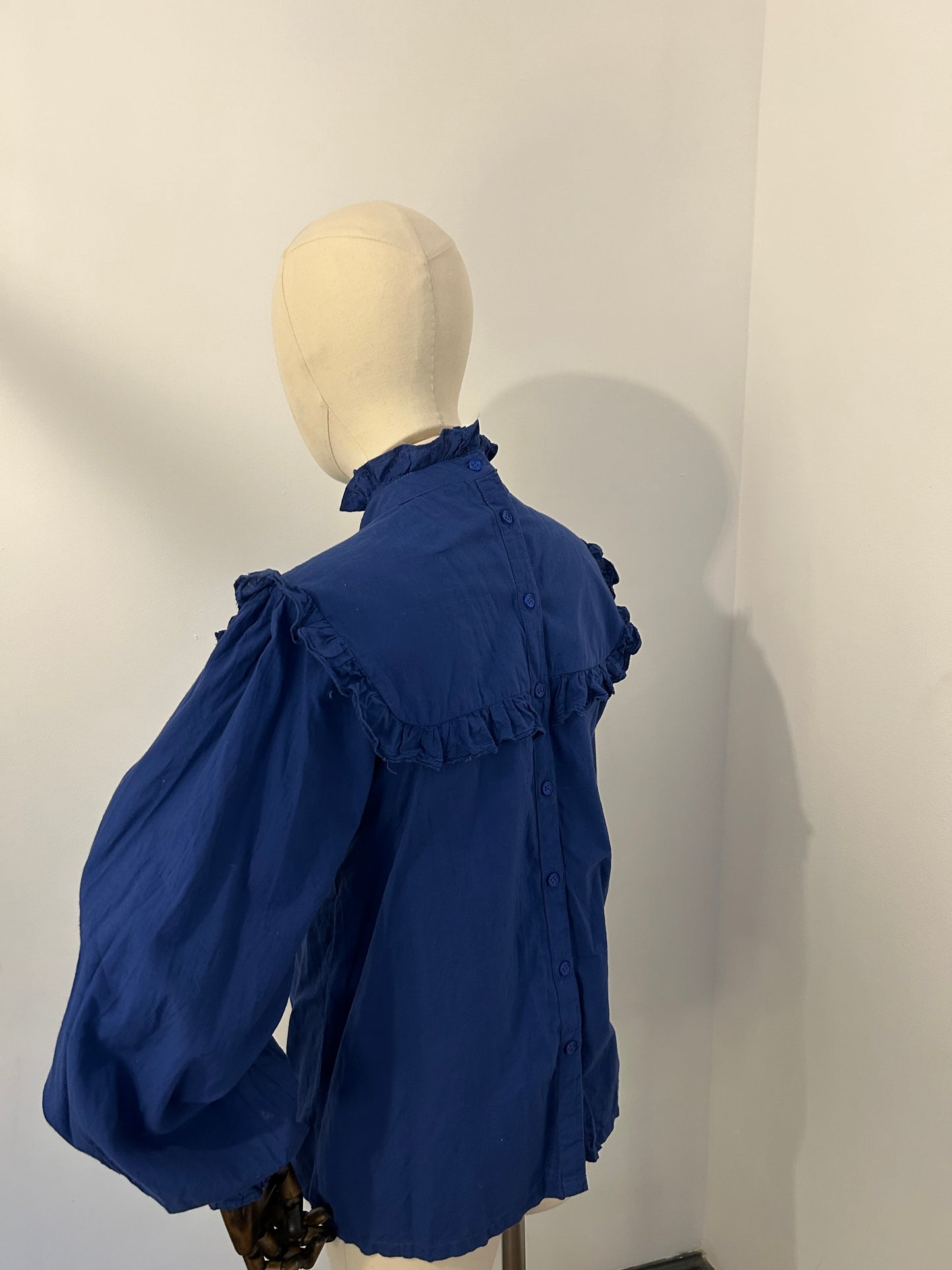 Blue Cotton Prairie Blouse