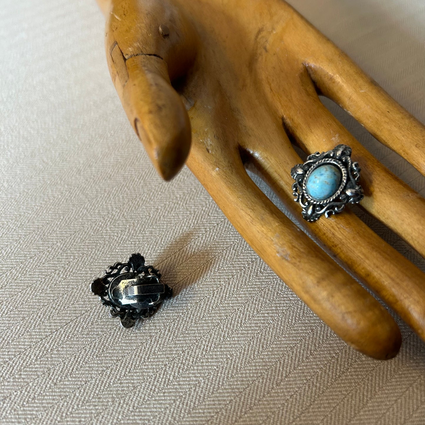 Silver and Turquoise Clip ons
