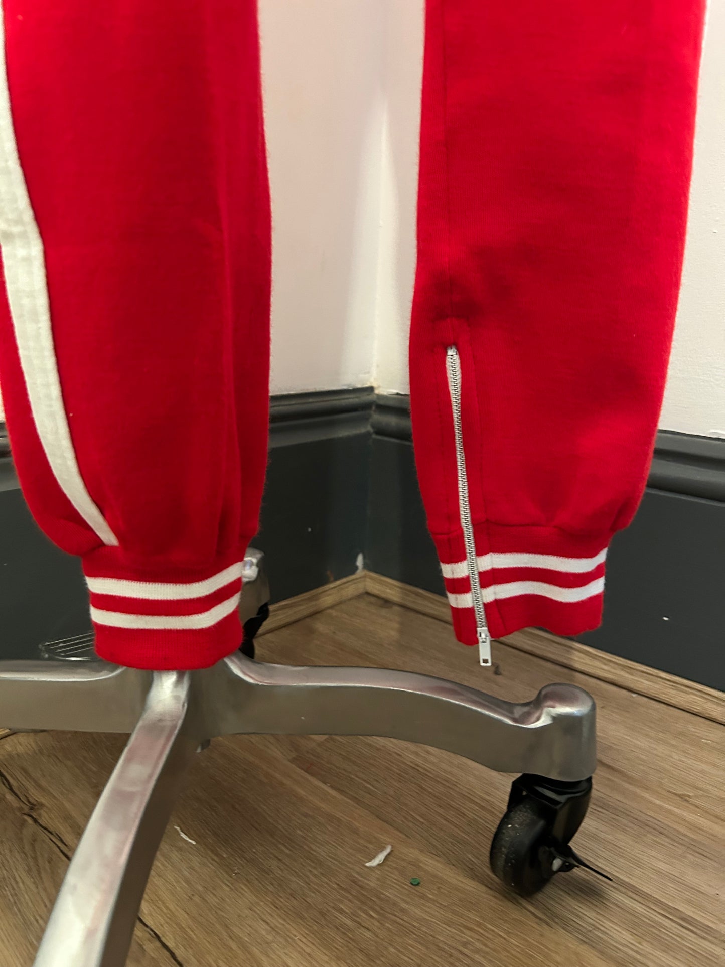 Red and White Tracksuit Bottoms