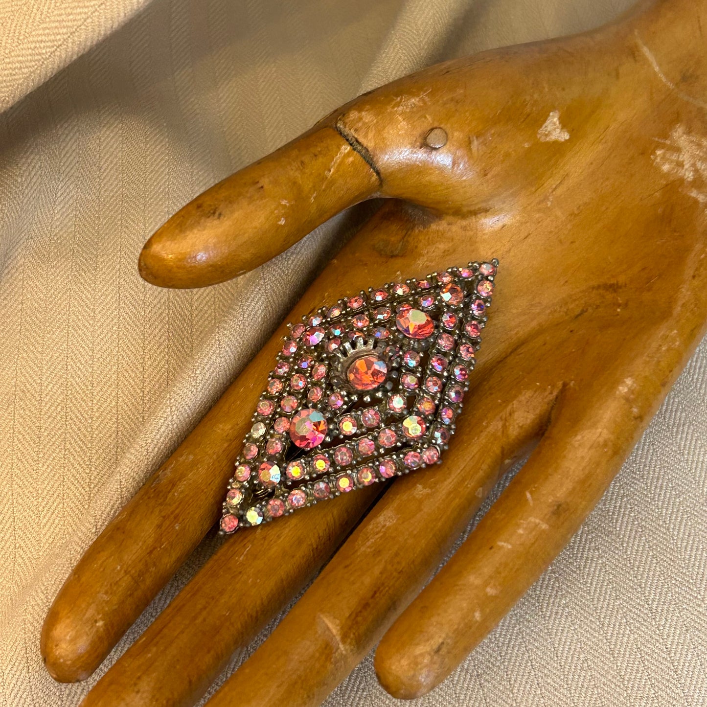 Pink Rhinestone Brooch
