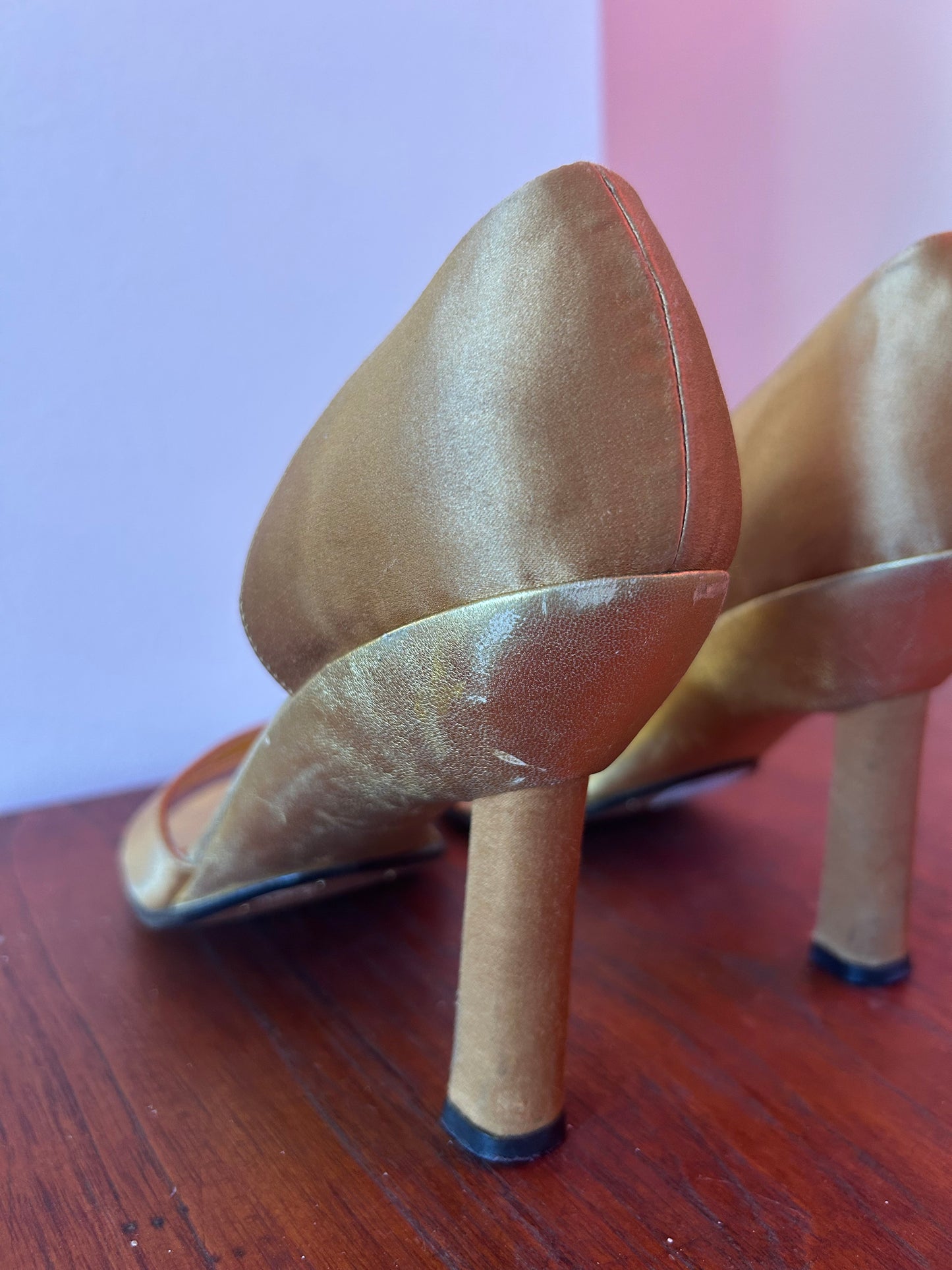 90s Prada Gold Heels