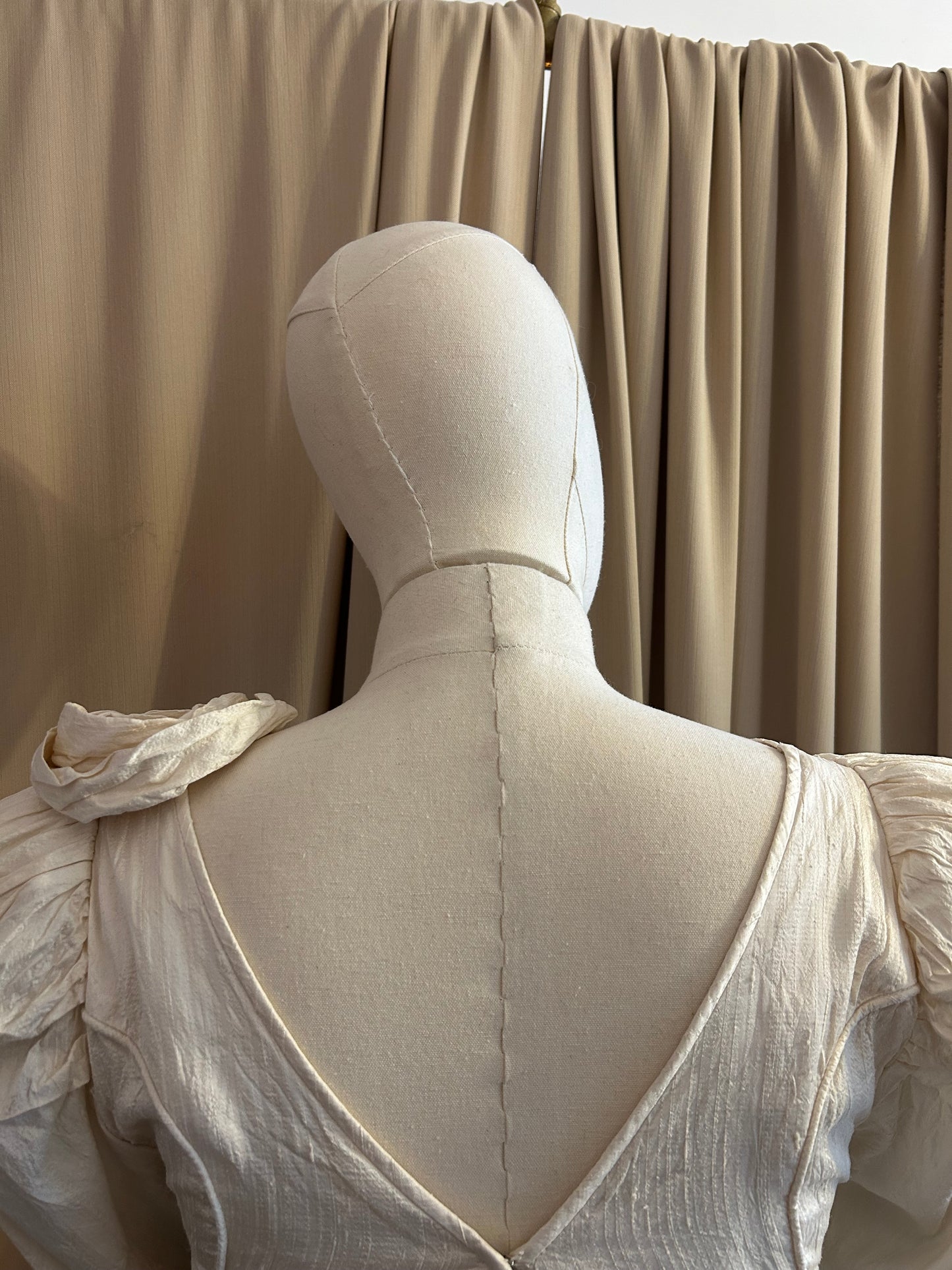 Raw Silk and Floral Appliqué dress