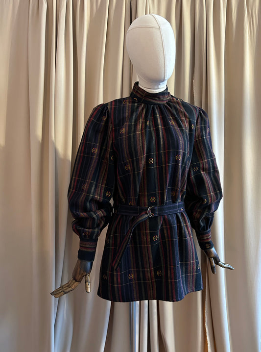 Wool Balloon Sleeve Blouse