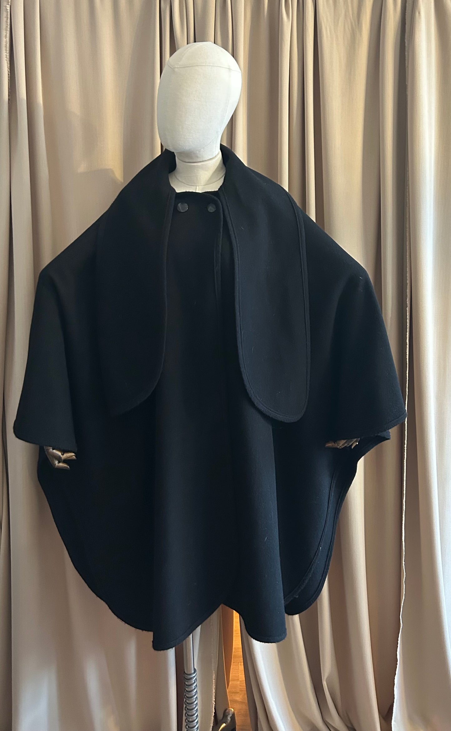 Black Wool Cape