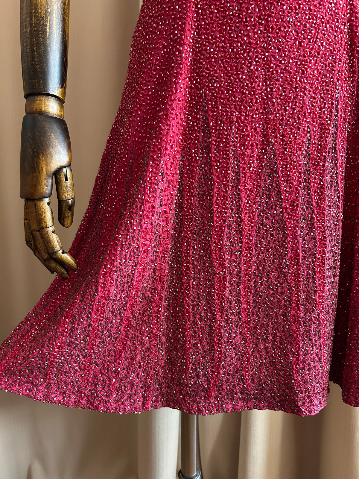 Burgundy Beaded Mini