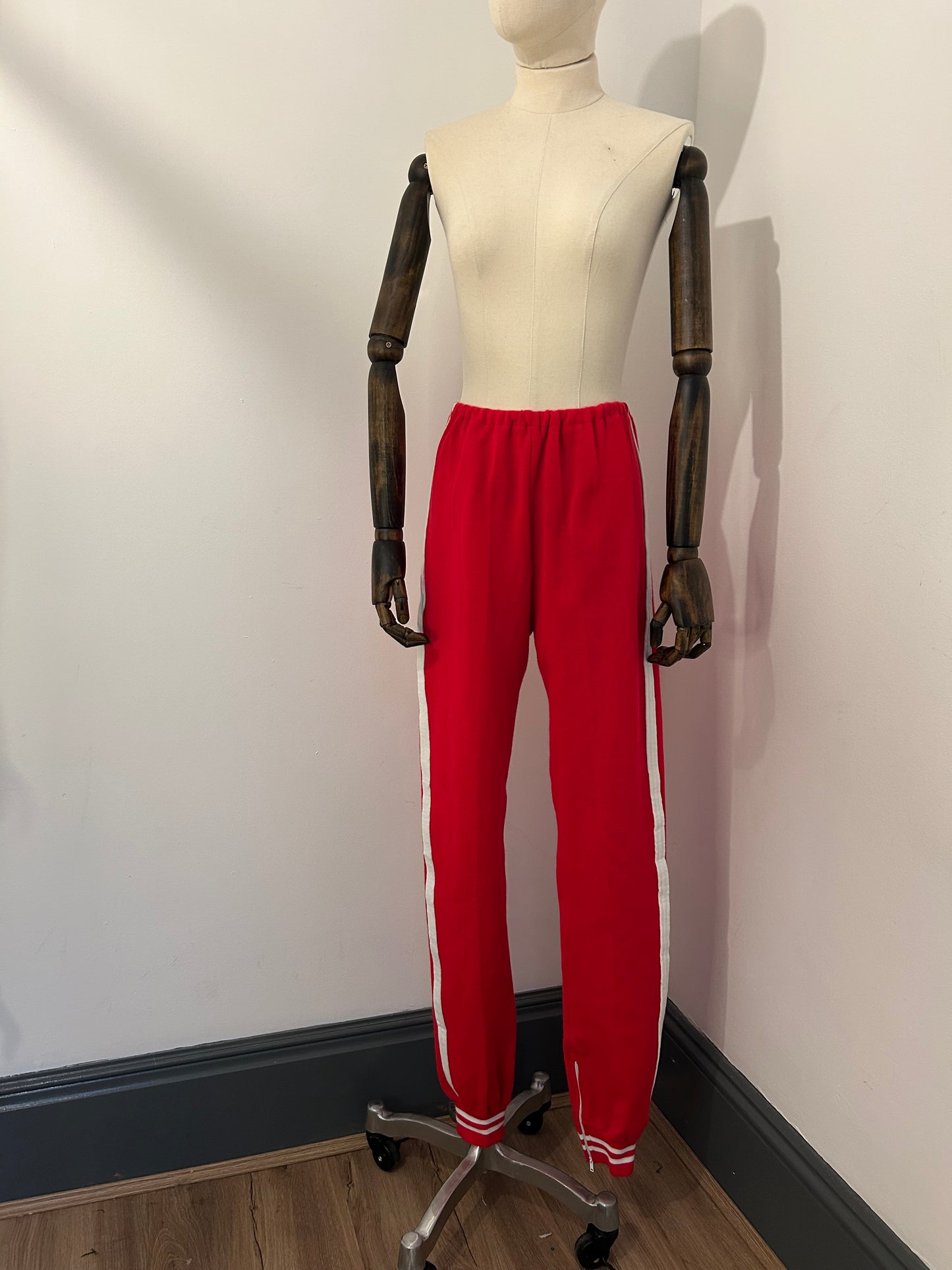 Red and White Tracksuit Bottoms