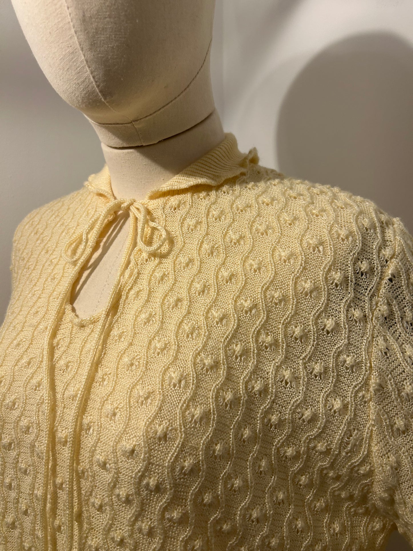 Lemon Knitted Tie Neck Jumper