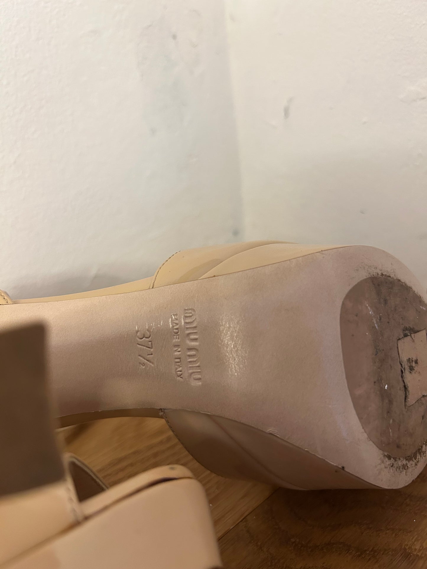 Miu Miu Patent Nude Platform Heels