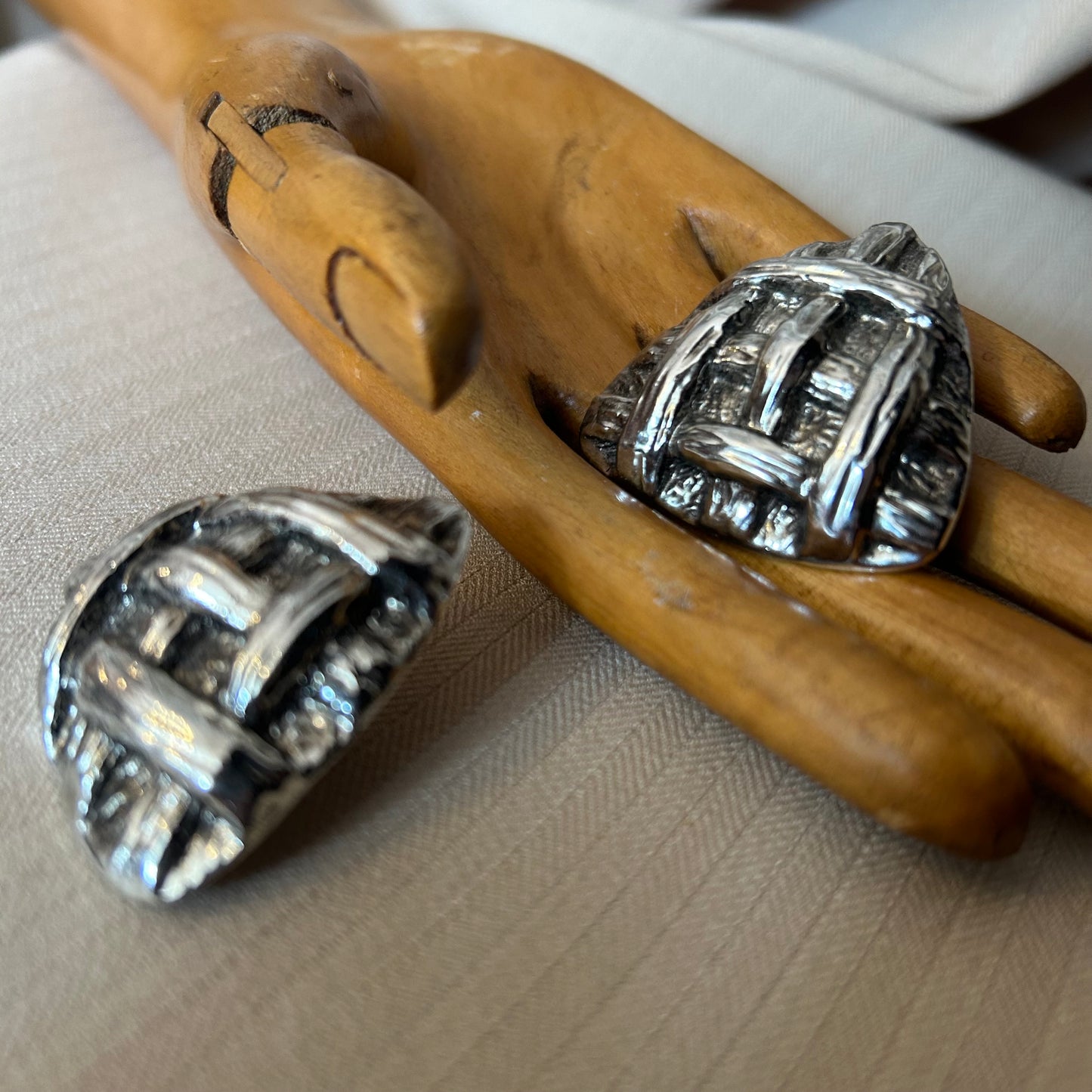 Silver Tone Lattice Clip Ons