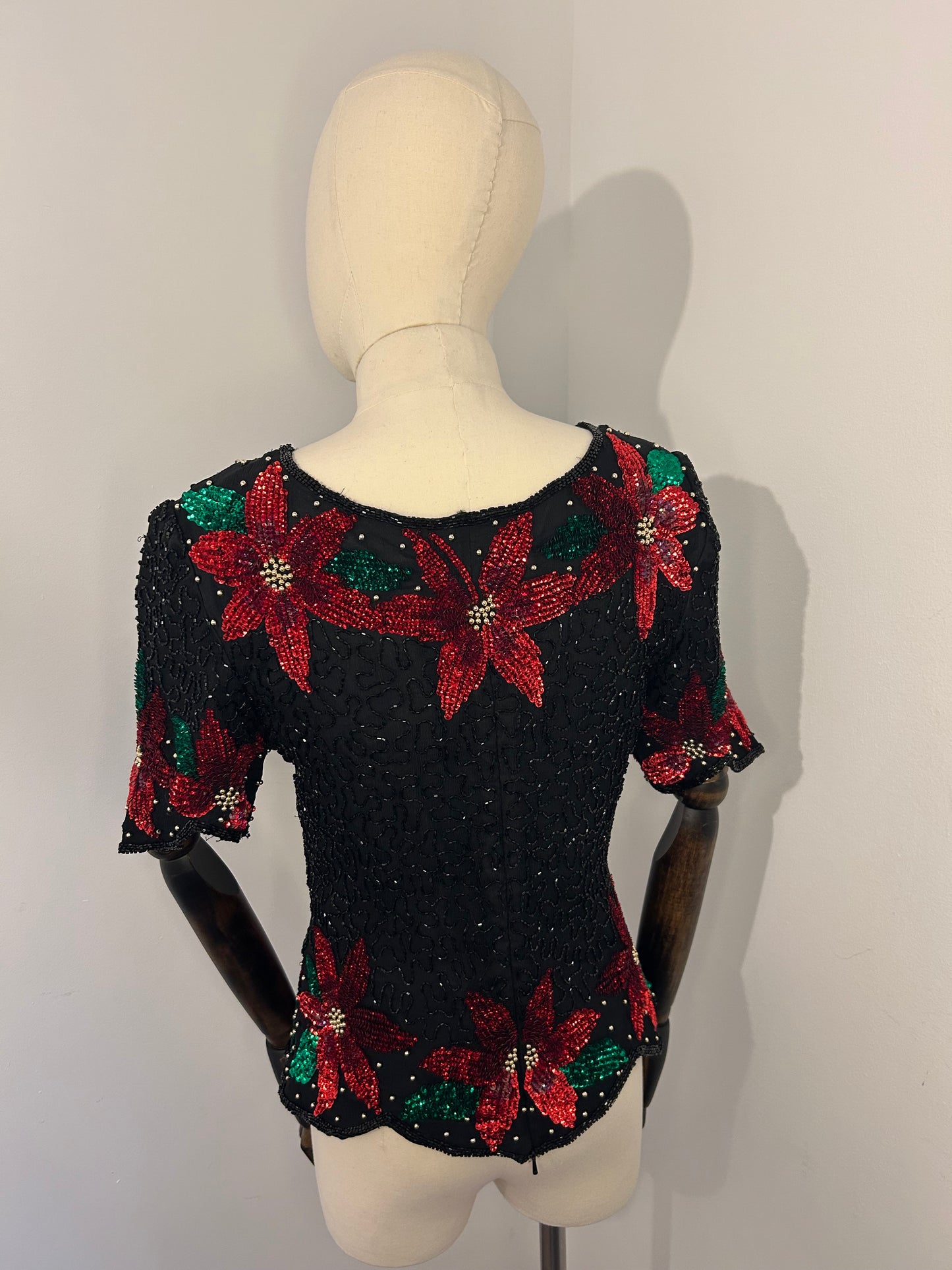 Sequin Poinsettia top