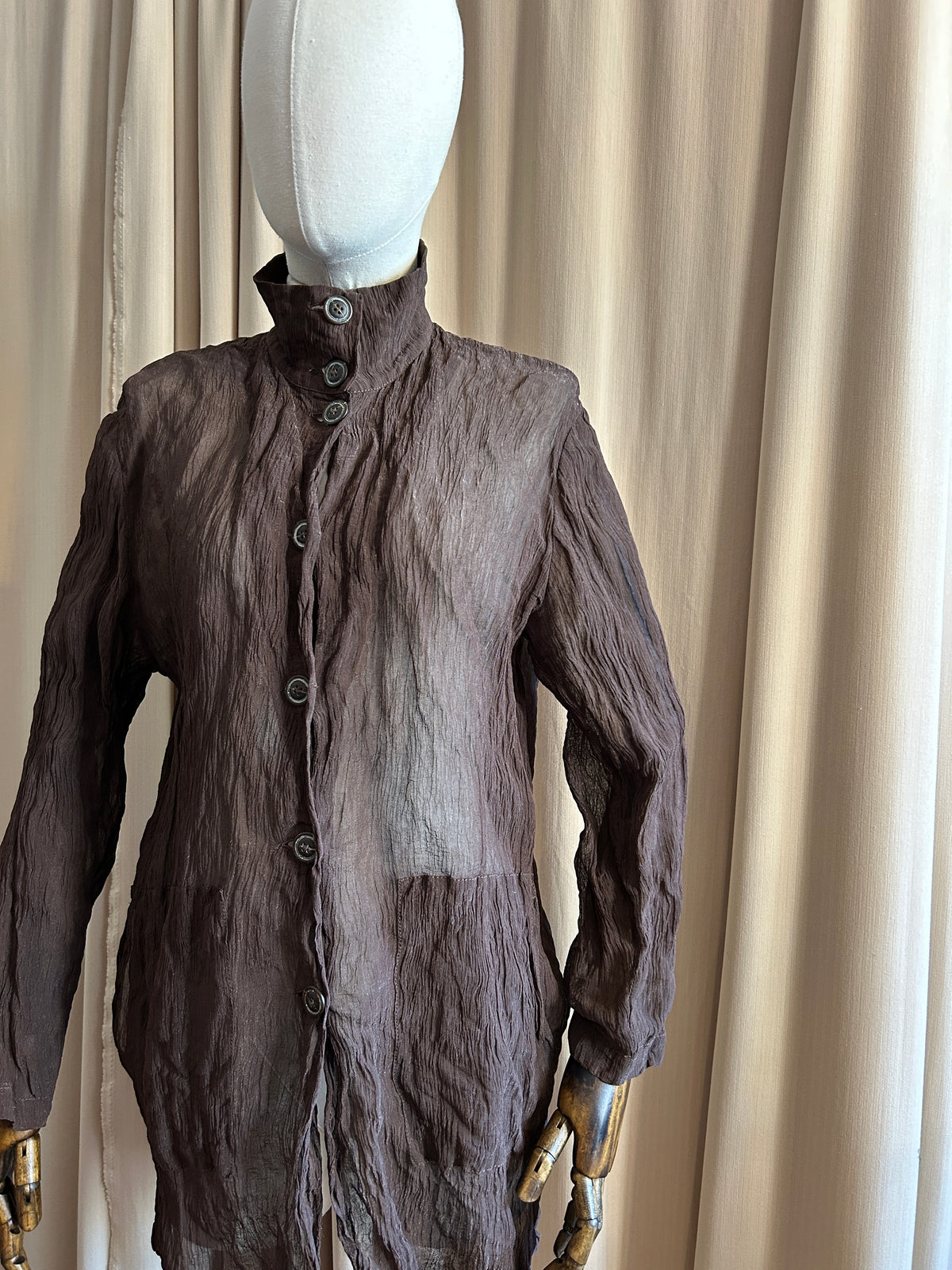 Brown Crinkle Shirt