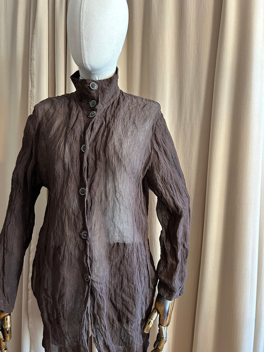 Brown Crinkle Shirt